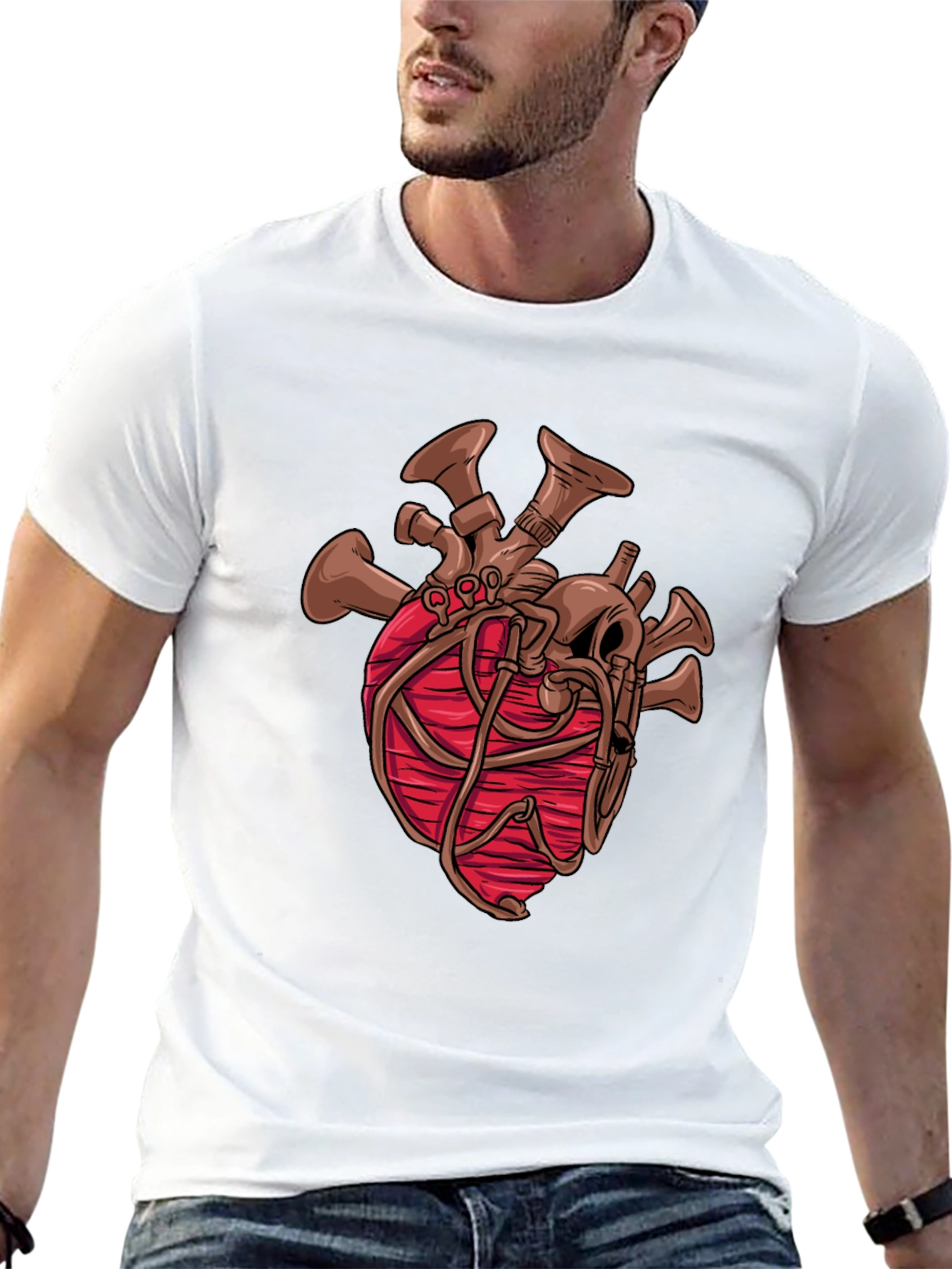 Steampunk Heart Graphic Black T-Shirt
