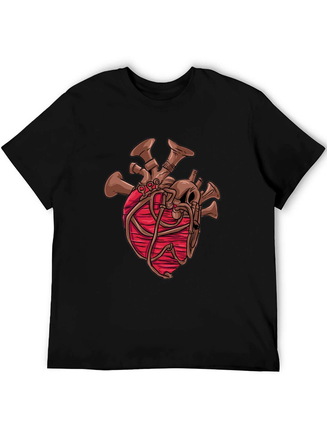 Steampunk Heart Graphic Black T-Shirt