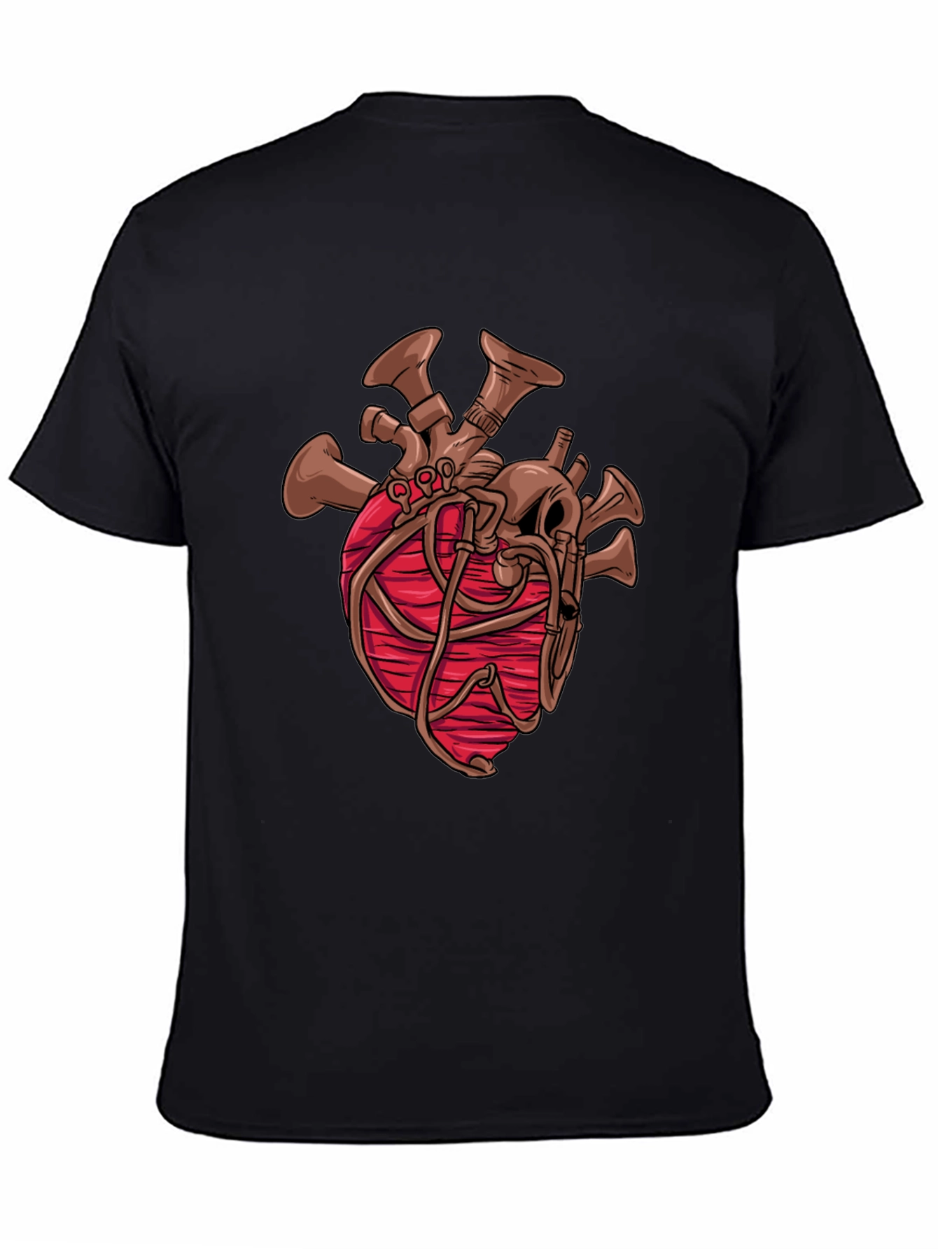 Steampunk Heart Graphic Black T-Shirt