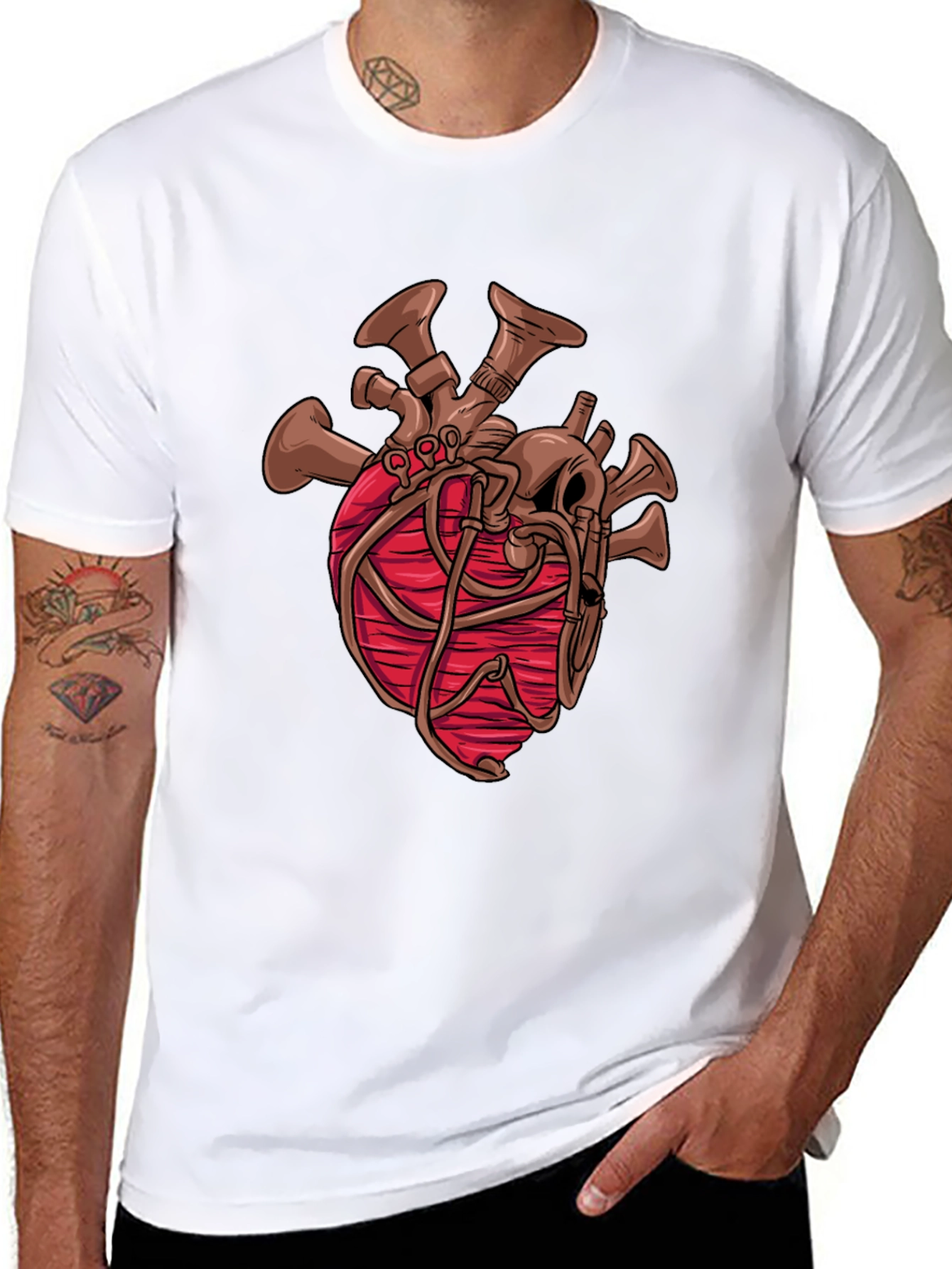 Steampunk Heart Graphic Black T-Shirt