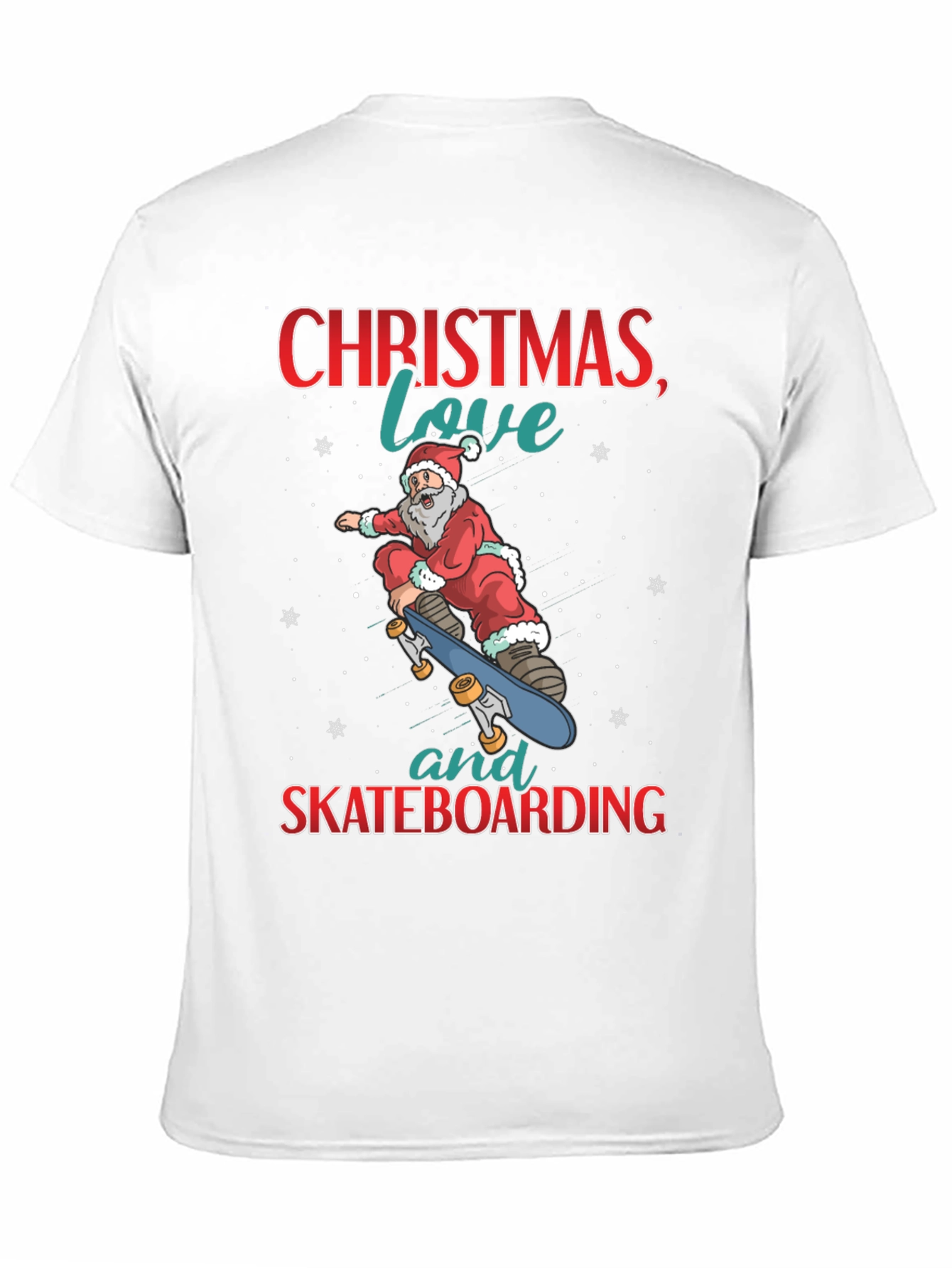 Santa Skateboarding Christmas T-Shirt