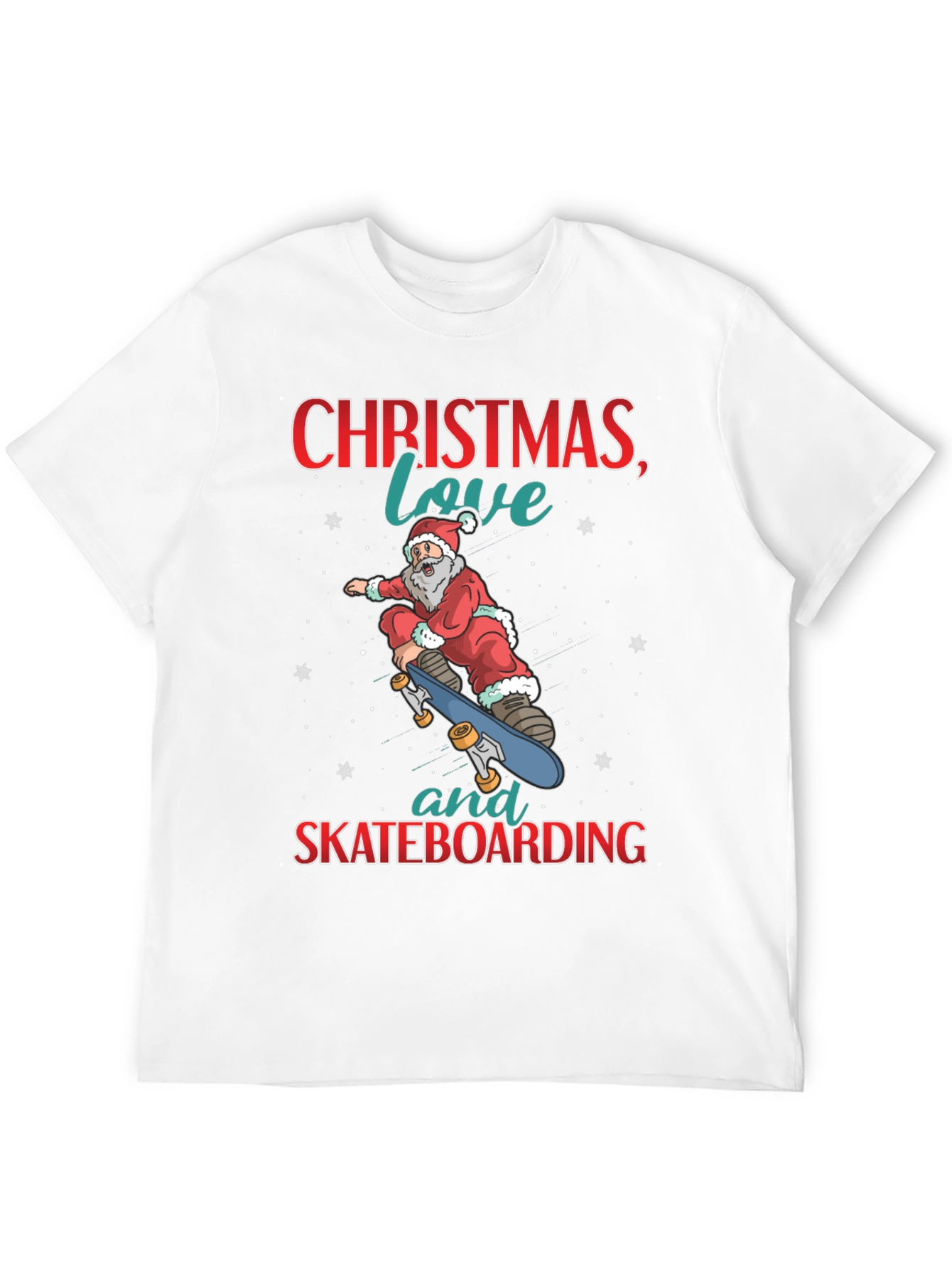 Santa Skateboarding Christmas T-Shirt