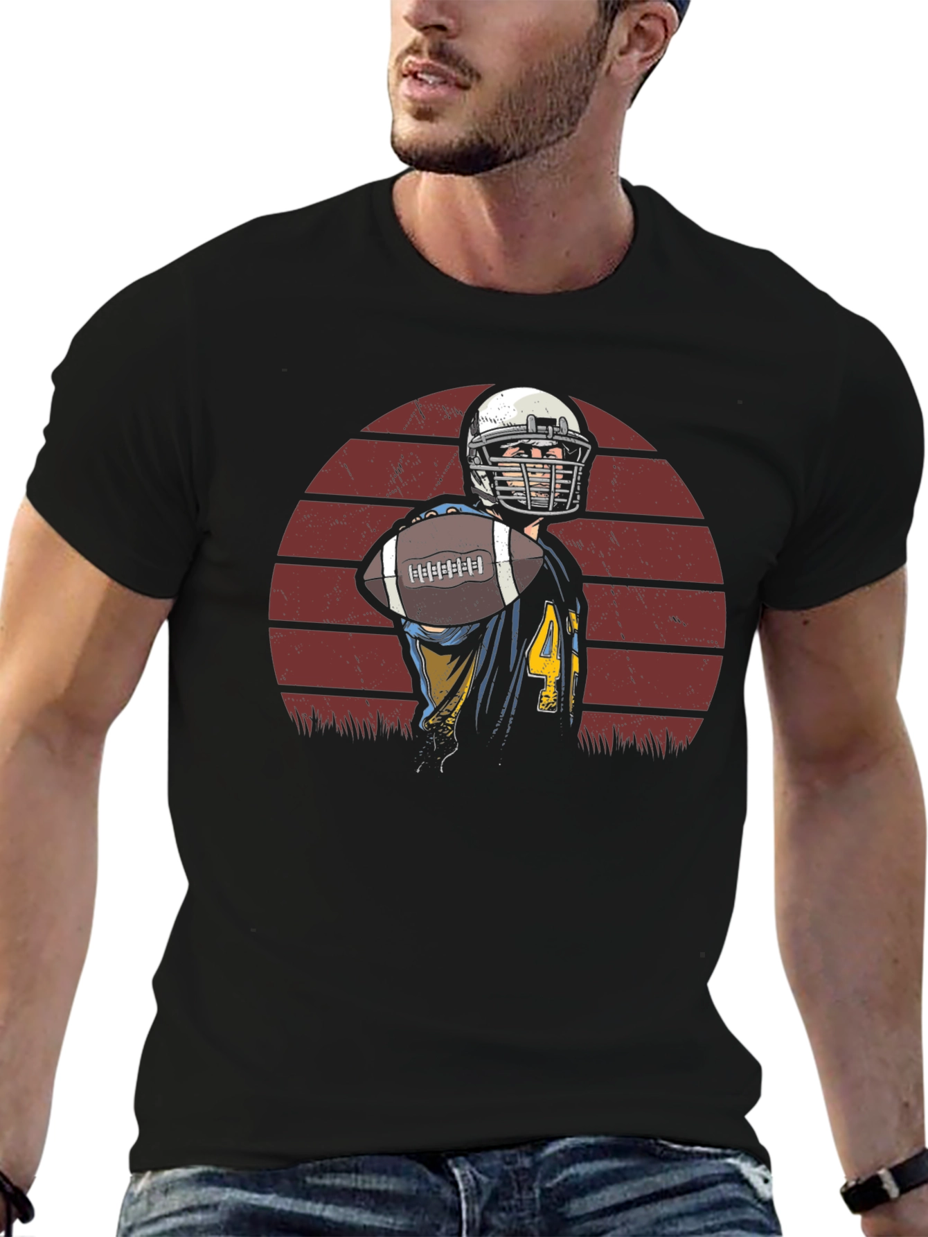 Football Player Graphic T-Shirt