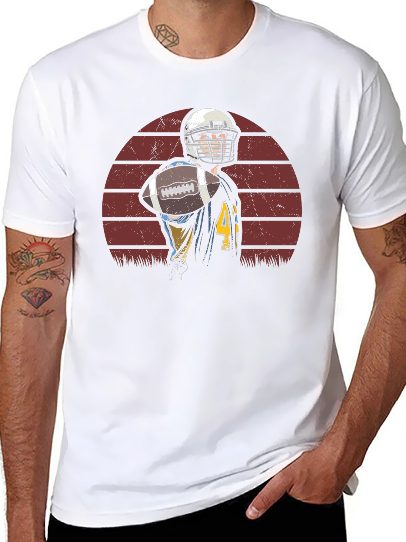 Football Player Graphic T-Shirt