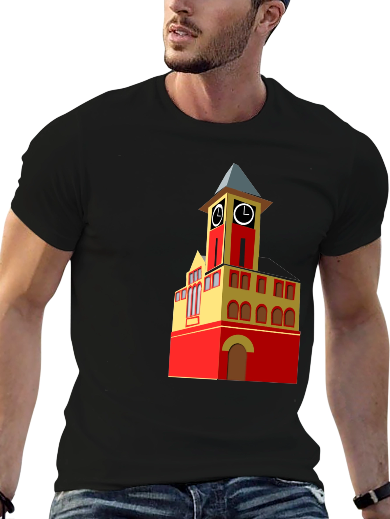 Clock Tower Graphic Tee - Unique Design