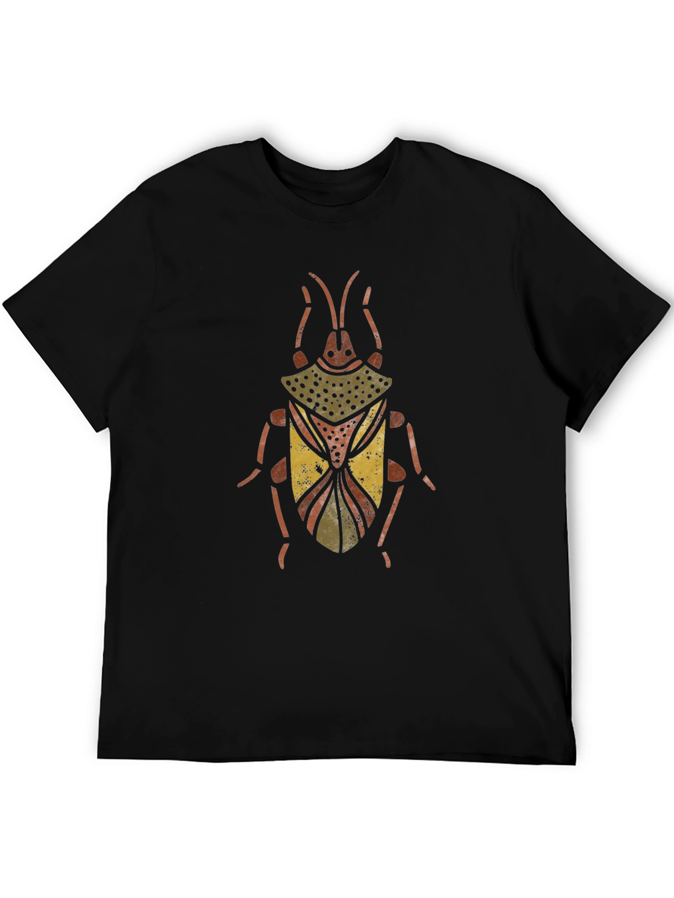 Unique Beetle Graphic Print Black T-Shirt