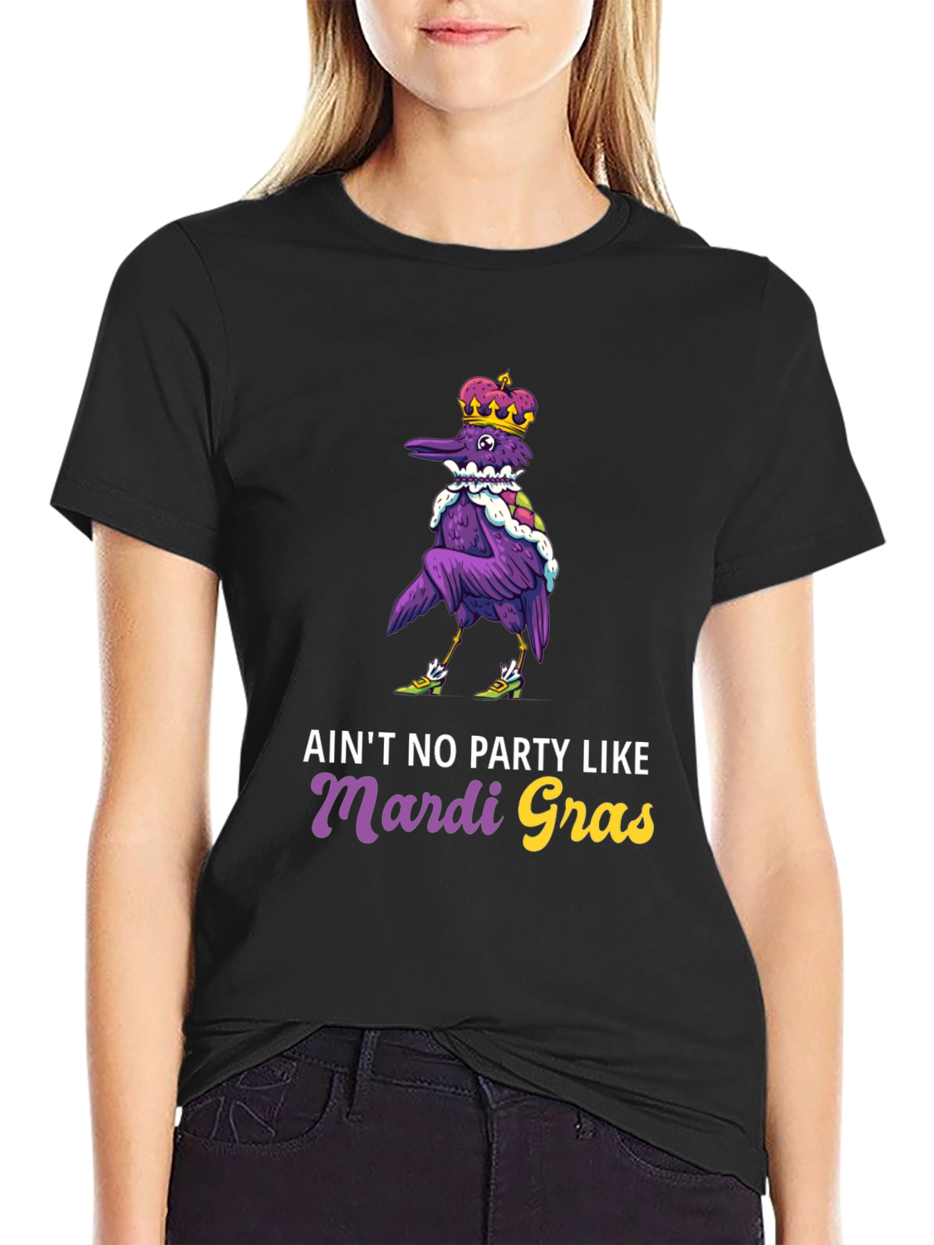 Mardi Gras Party Raven T-Shirt