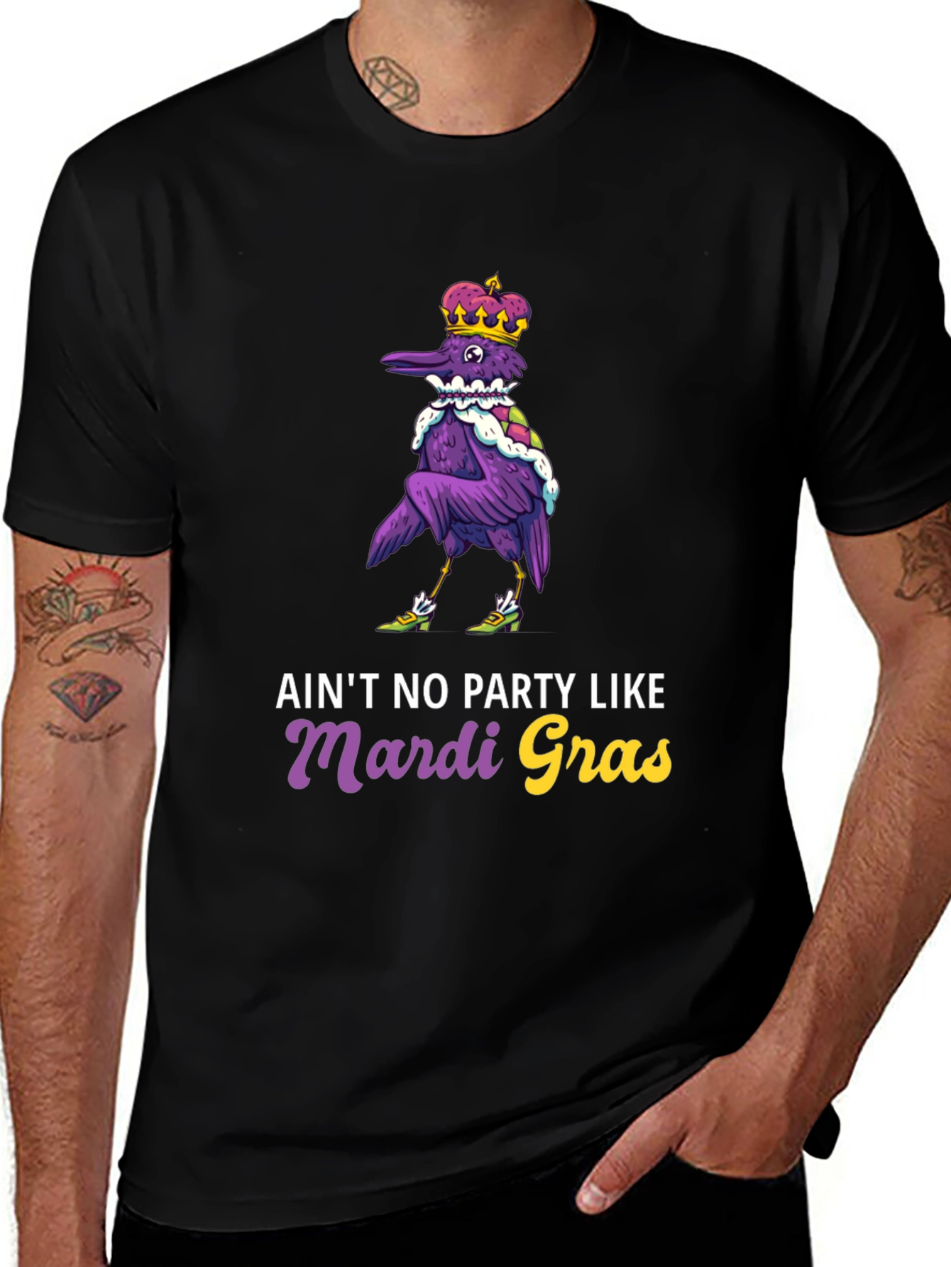 Mardi Gras Party Raven T-Shirt