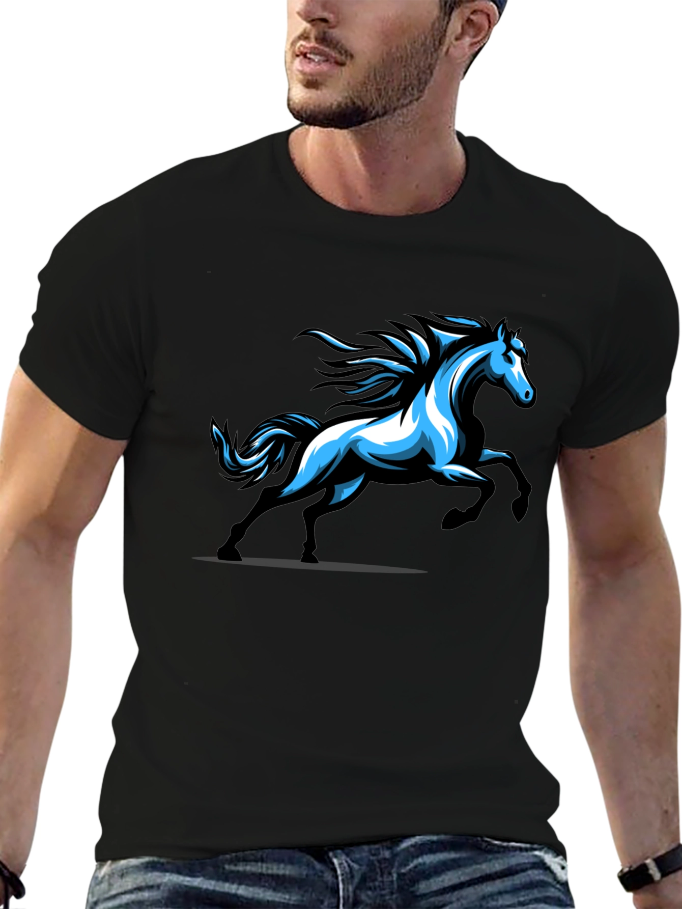 Black Horse Graphic T-Shirt