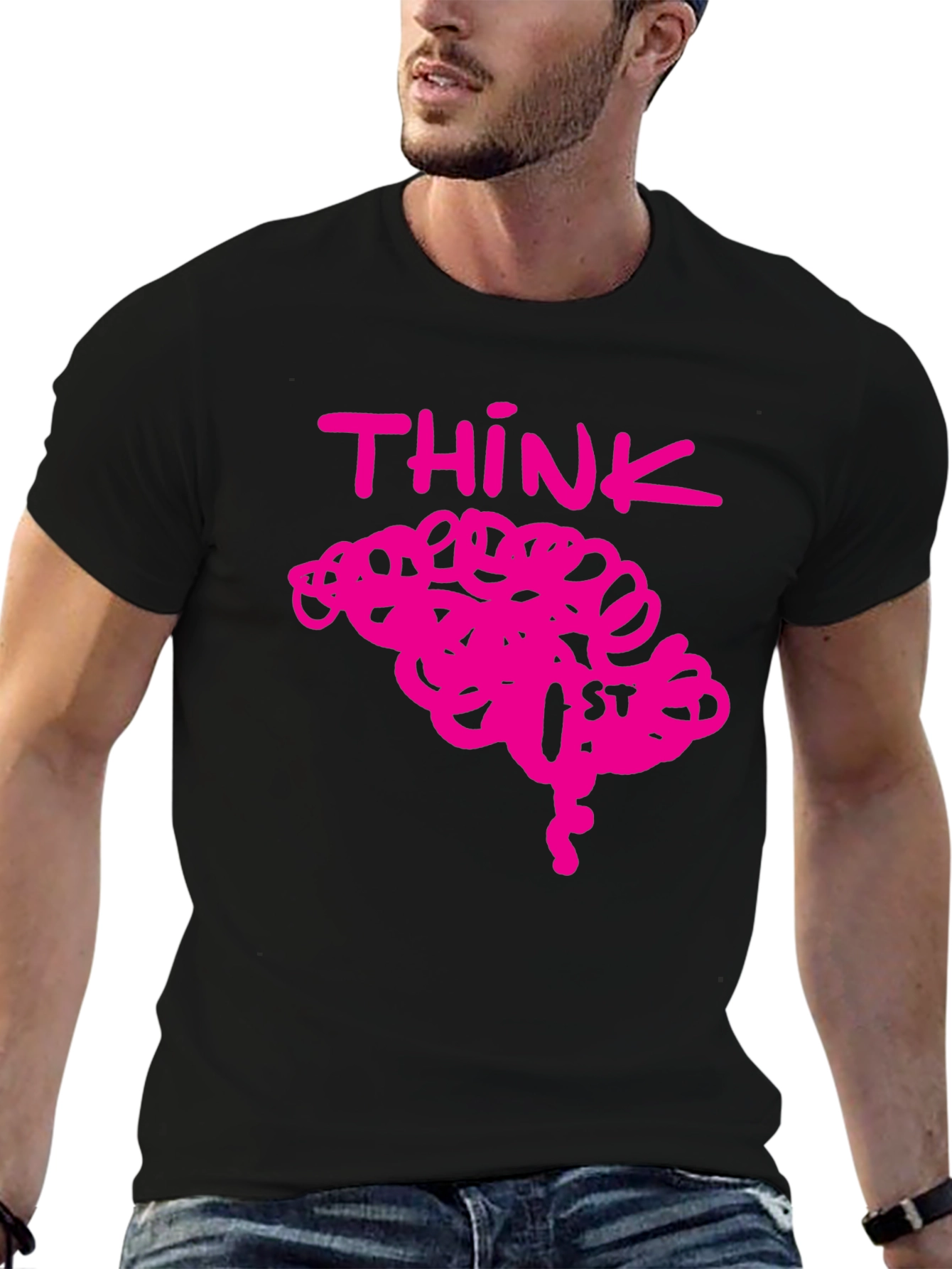 Think Brain Pink Graphic Tee