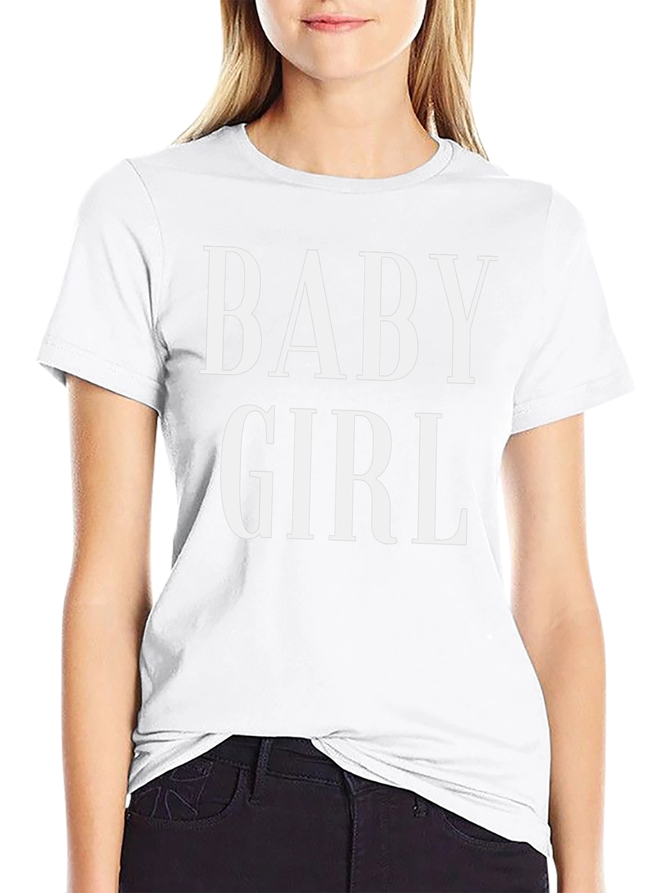 Baby Girl Graphic Tee - Trendy Black T-Shirt