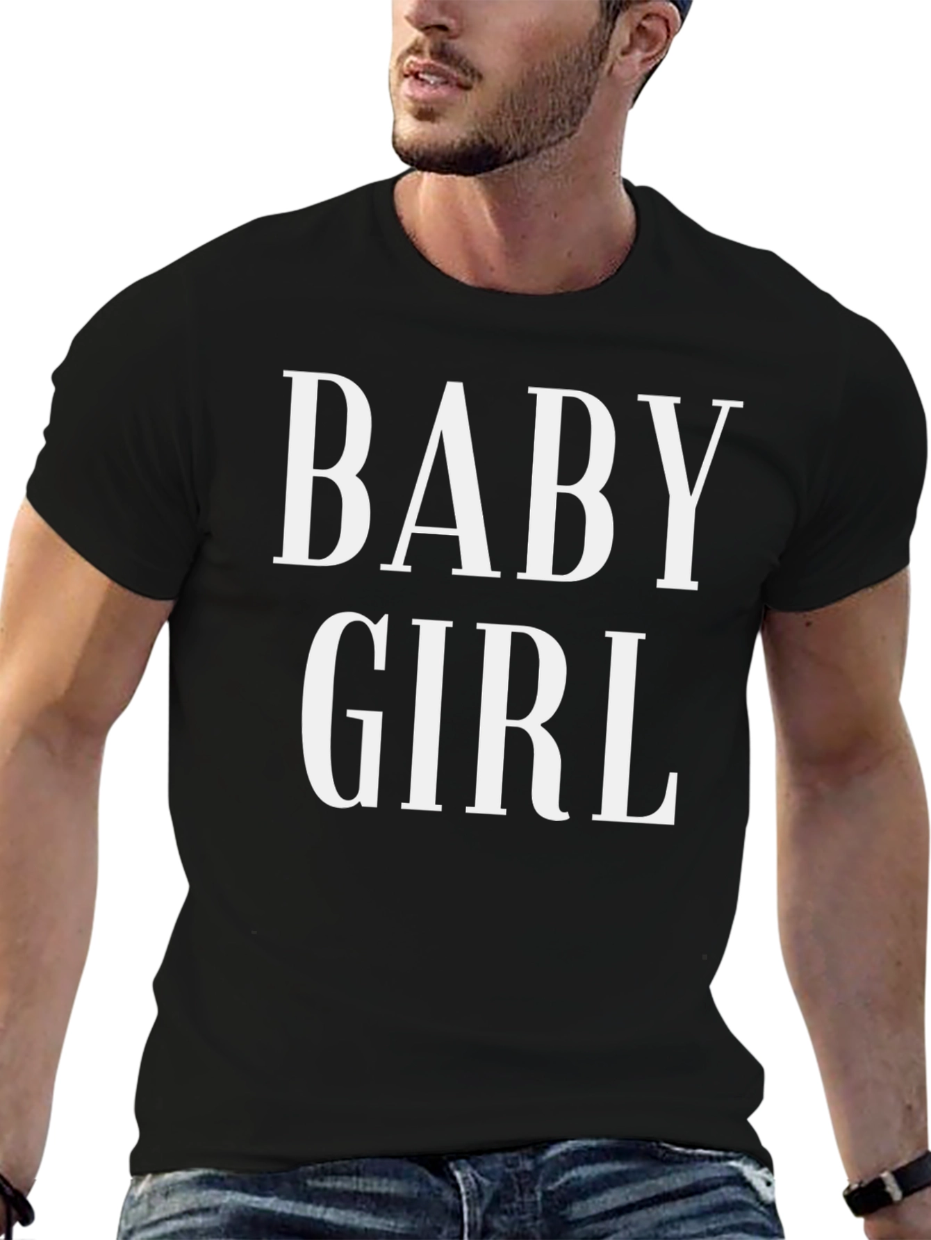Baby Girl Graphic Tee - Trendy Black T-Shirt