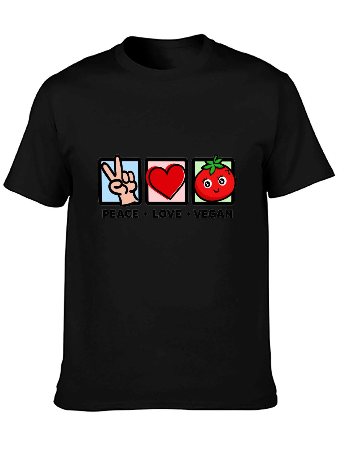 Peace Love Vegan T-Shirt - Unisex Crew Neck