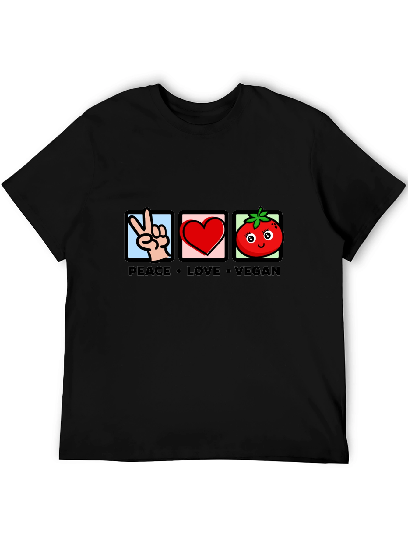 Peace Love Vegan T-Shirt - Unisex Crew Neck