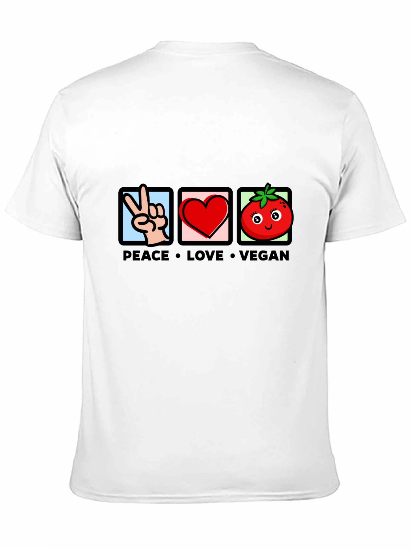 Peace Love Vegan T-Shirt - Unisex Crew Neck