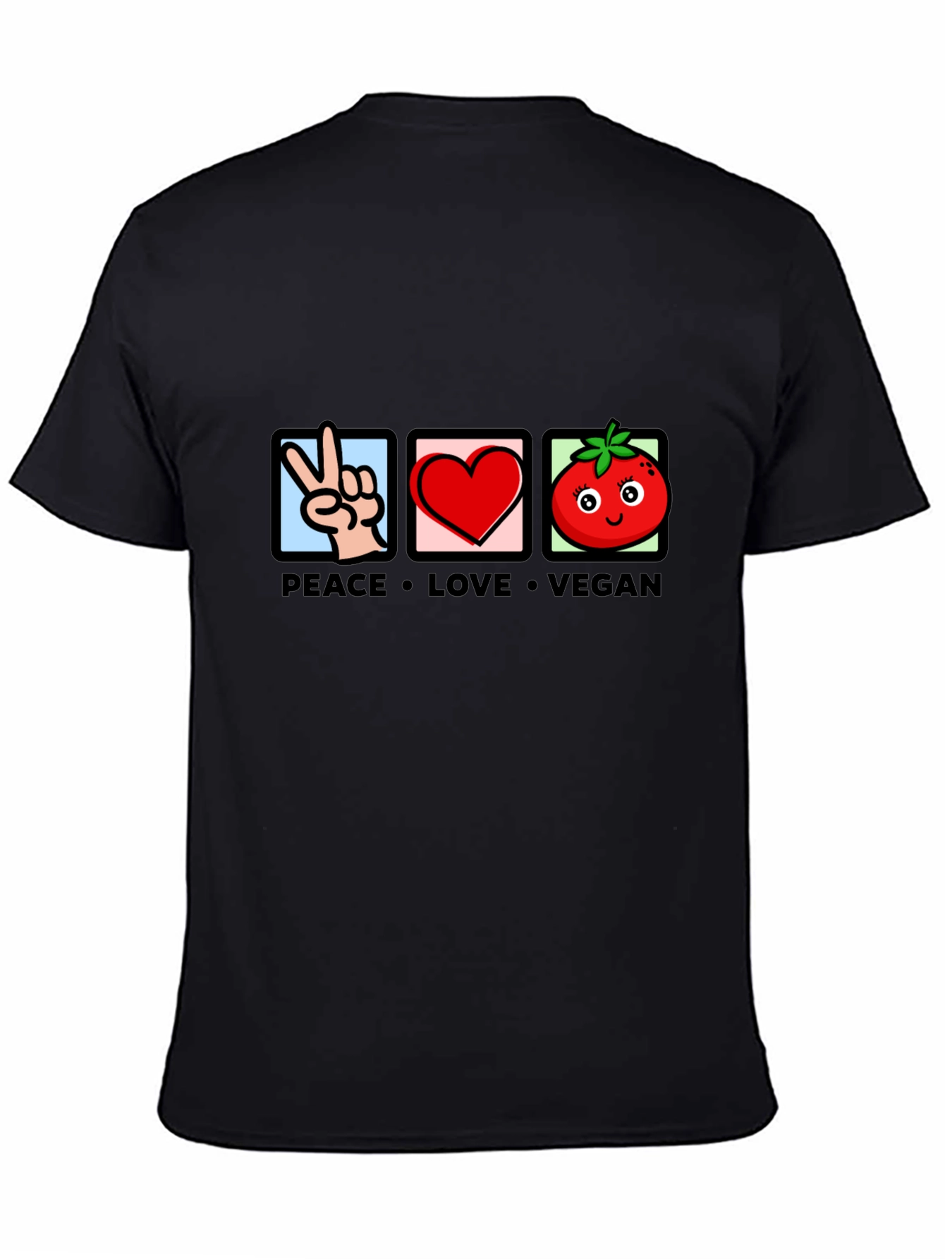 Peace Love Vegan T-Shirt - Unisex Crew Neck