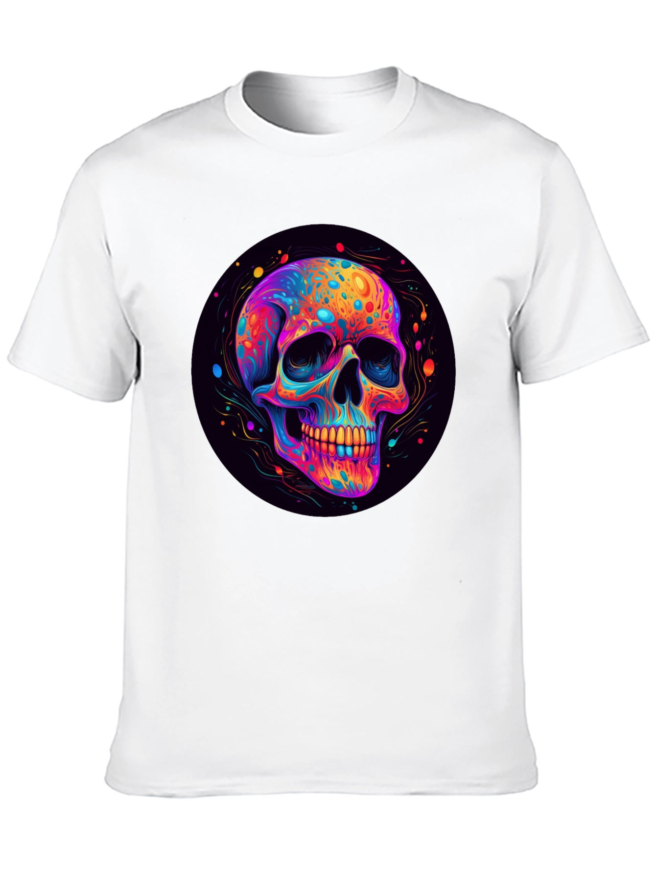 Vibrant Skull Graphic Black T-Shirt