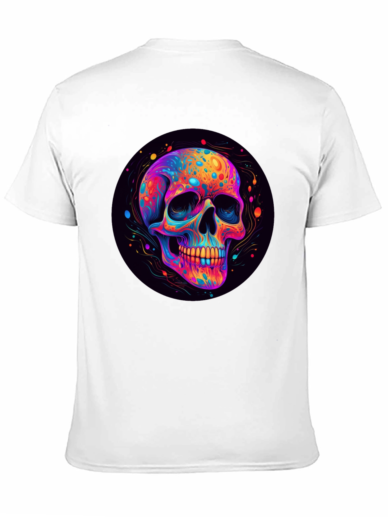 Vibrant Skull Graphic Black T-Shirt