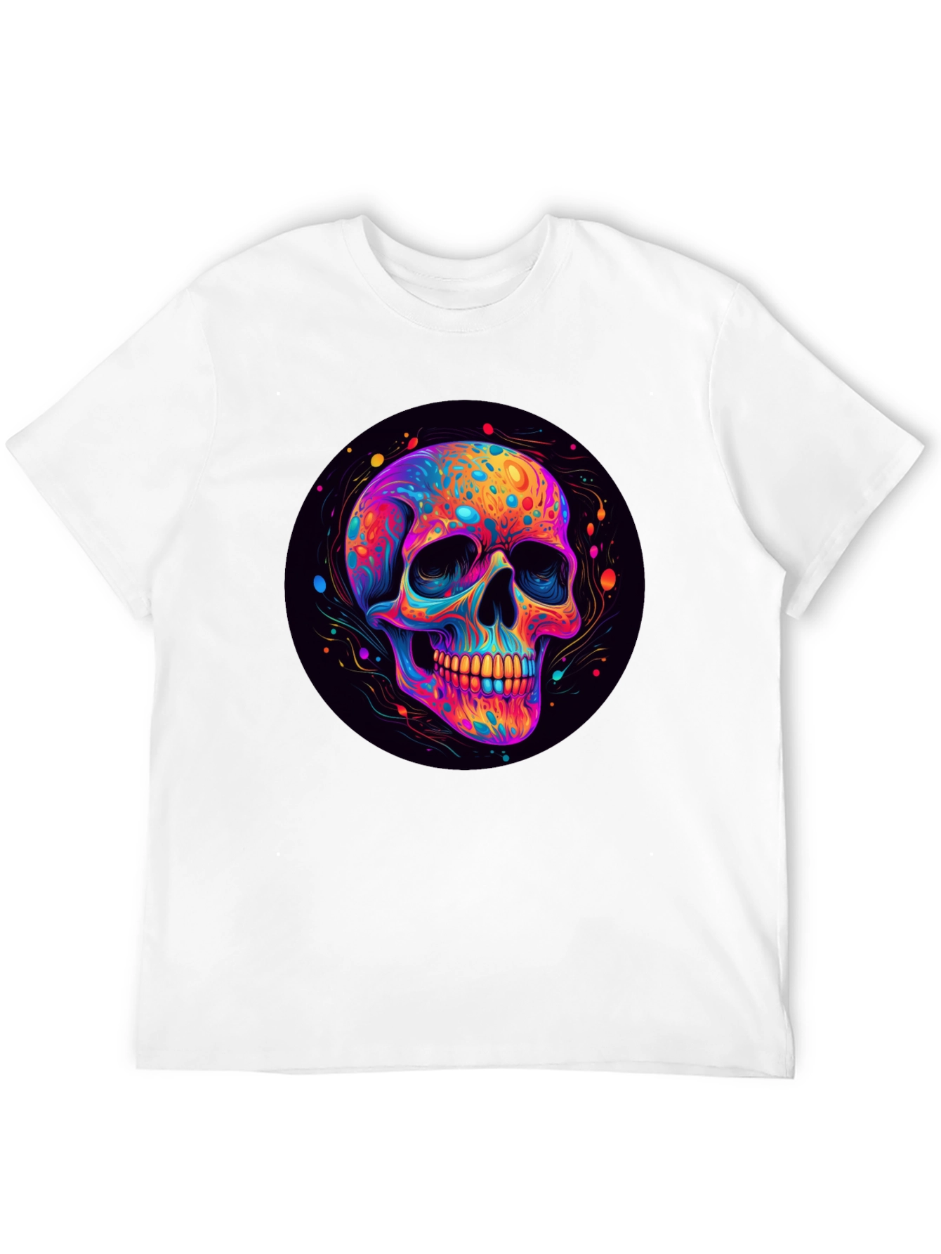 Vibrant Skull Graphic Black T-Shirt