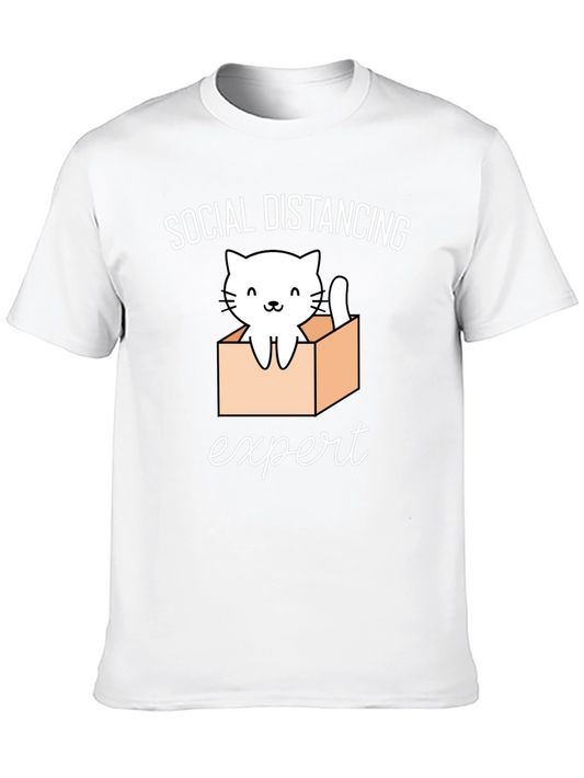 Social Distancing Expert Cat T-Shirt