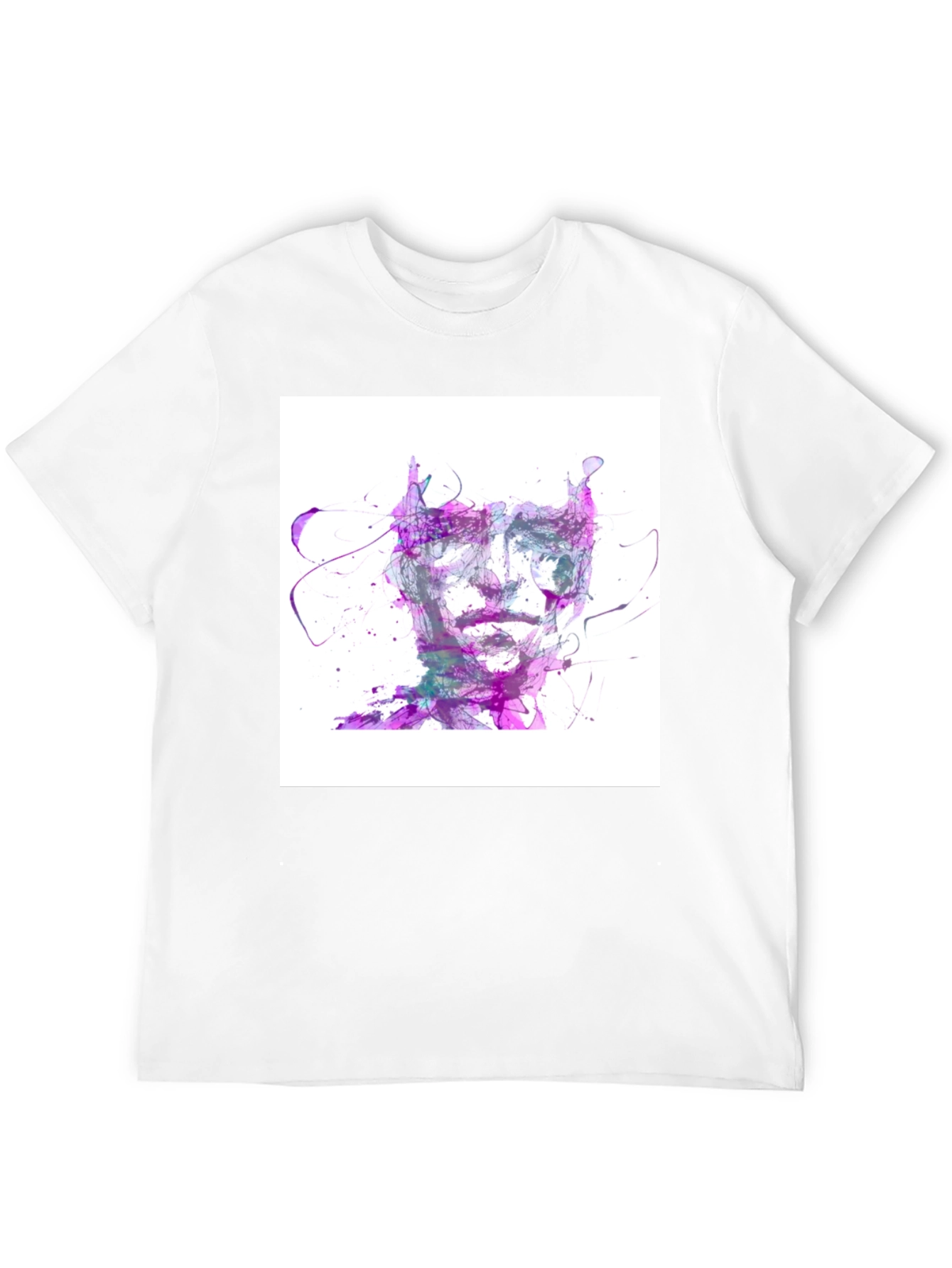 Abstract Face Graphic Tee - Artistic Style