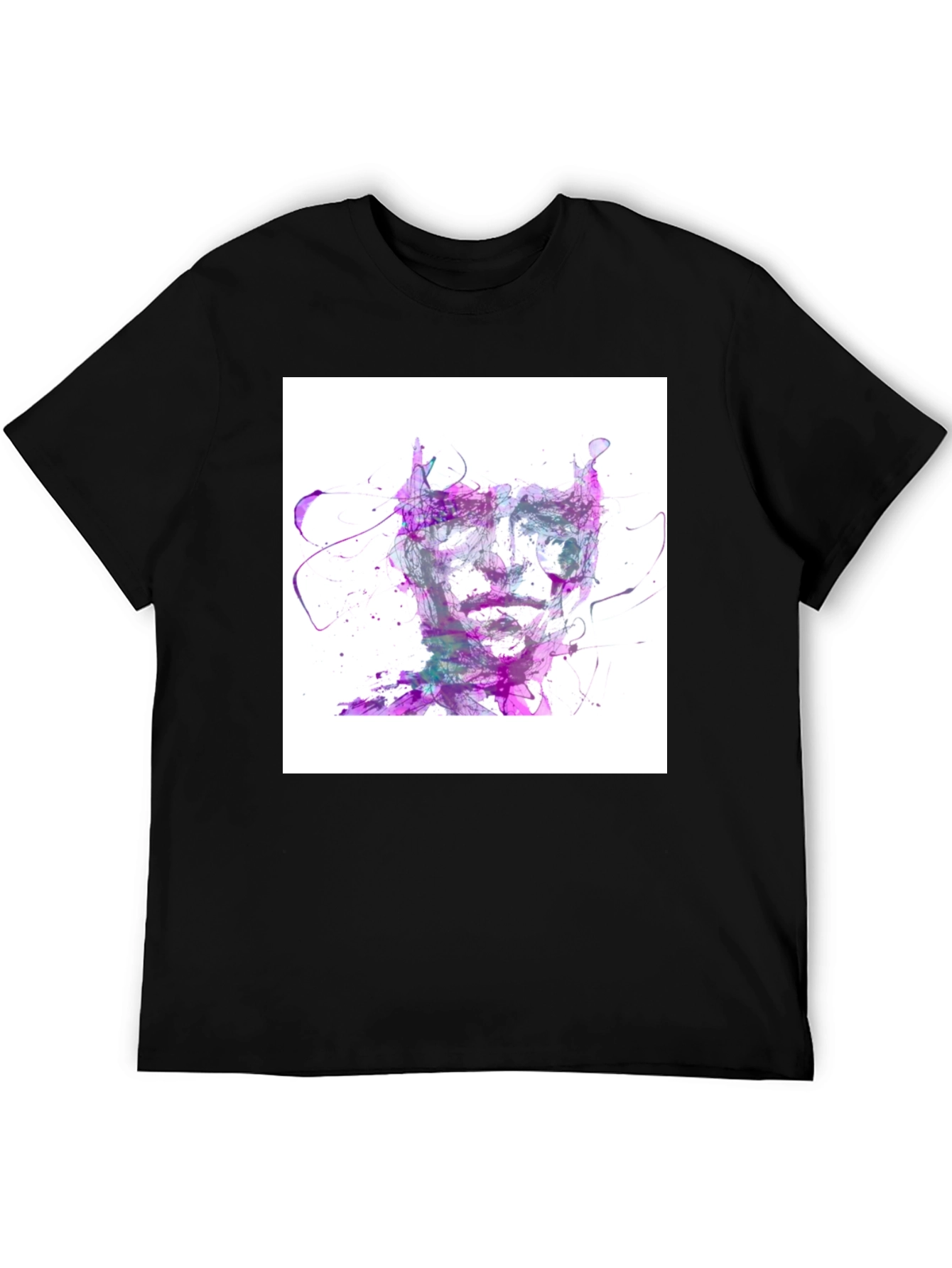 Abstract Face Graphic Tee - Artistic Style