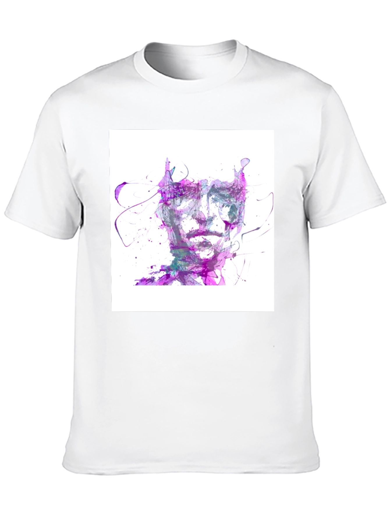 Abstract Face Graphic Tee - Artistic Style