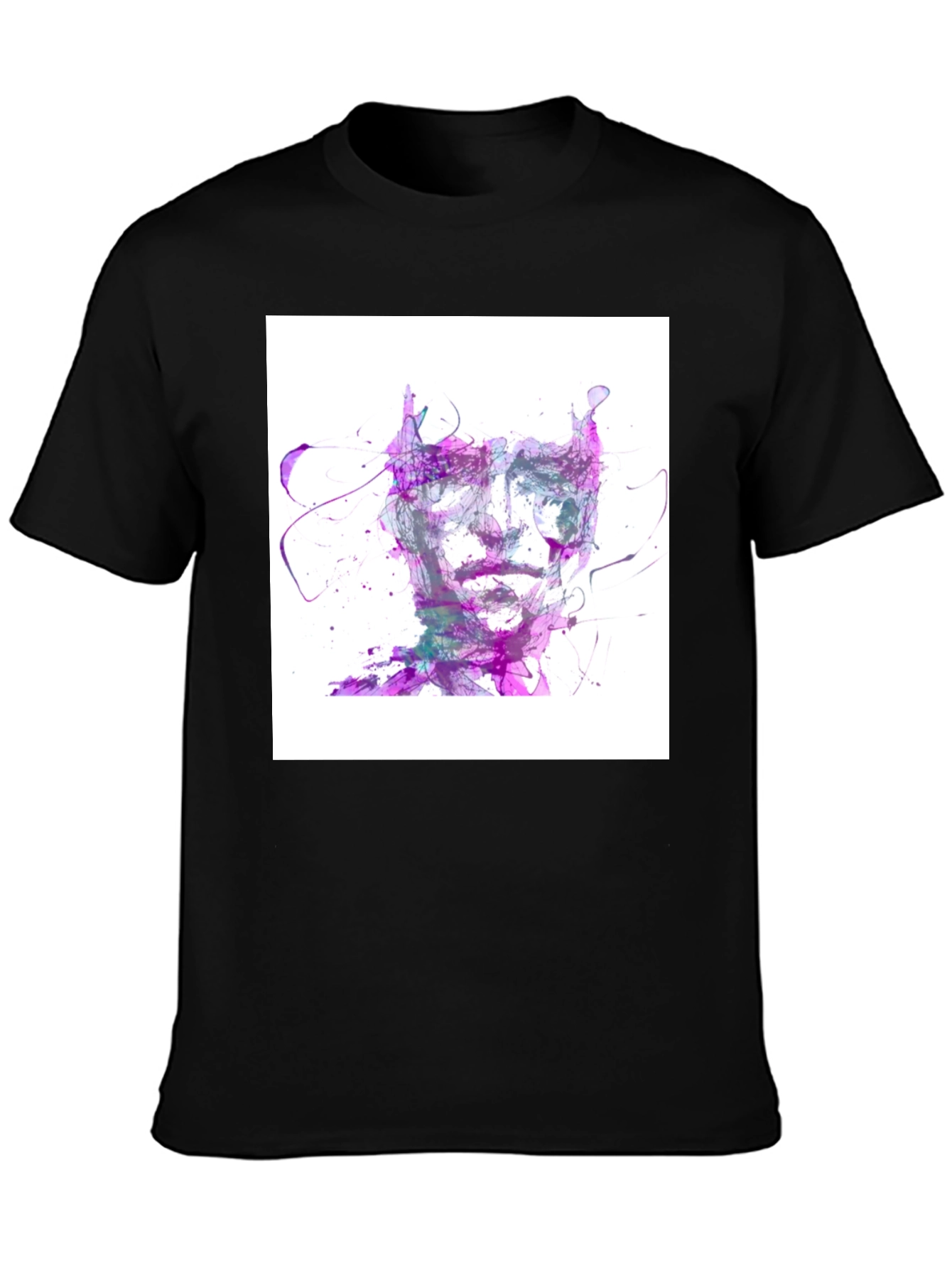 Abstract Face Graphic Tee - Artistic Style