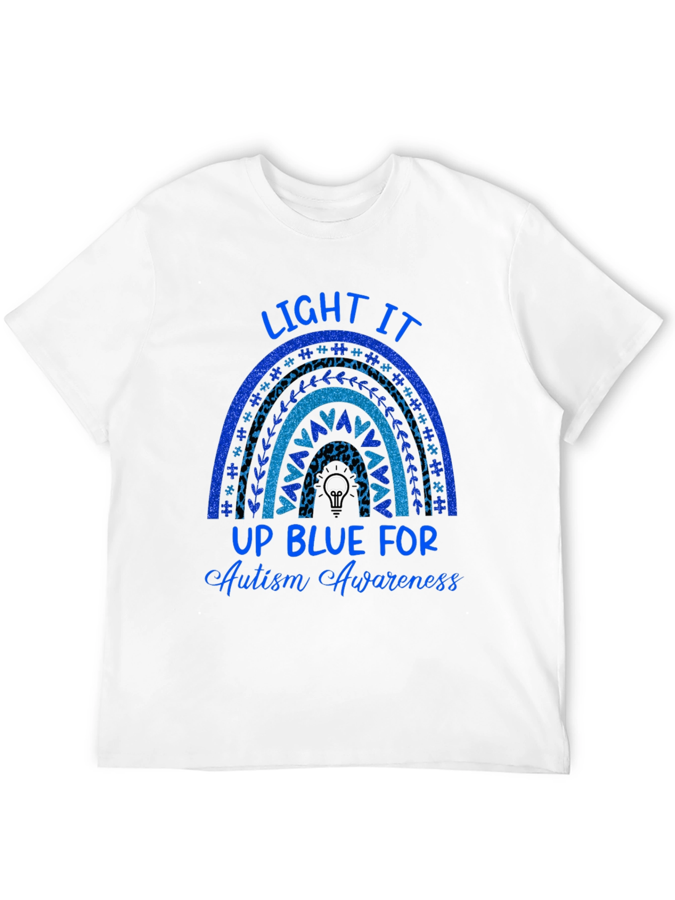 Autism Awareness Blue Rainbow T-Shirt