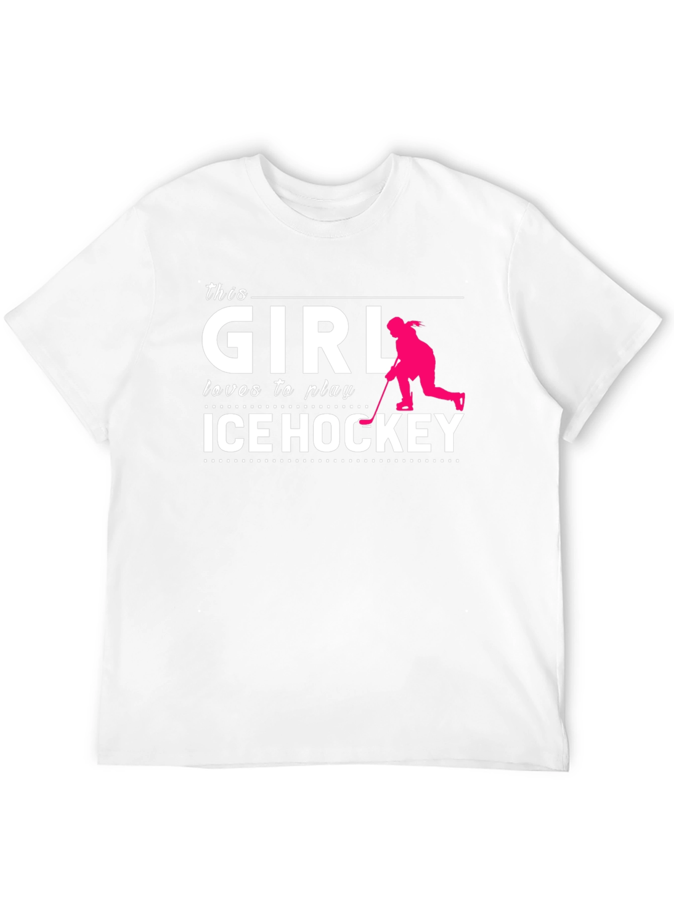 This Girl Loves Ice Hockey T-Shirt Black Cotton