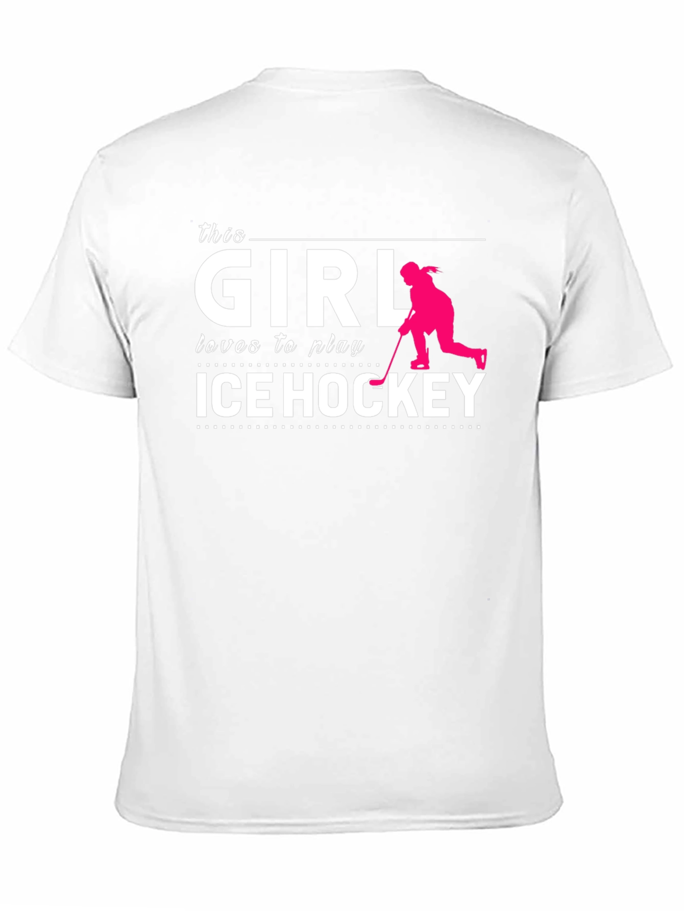 This Girl Loves Ice Hockey T-Shirt Black Cotton