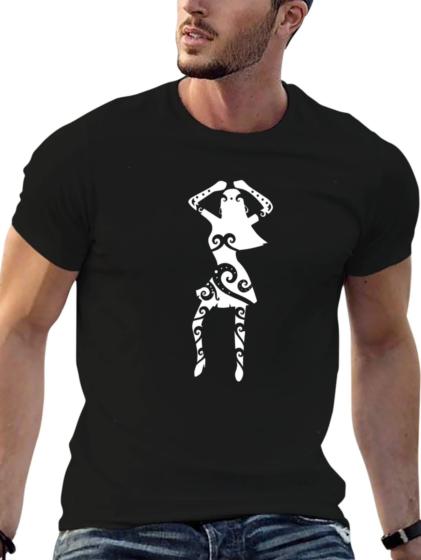 Tribal Dancer Graphic Black T-Shirt