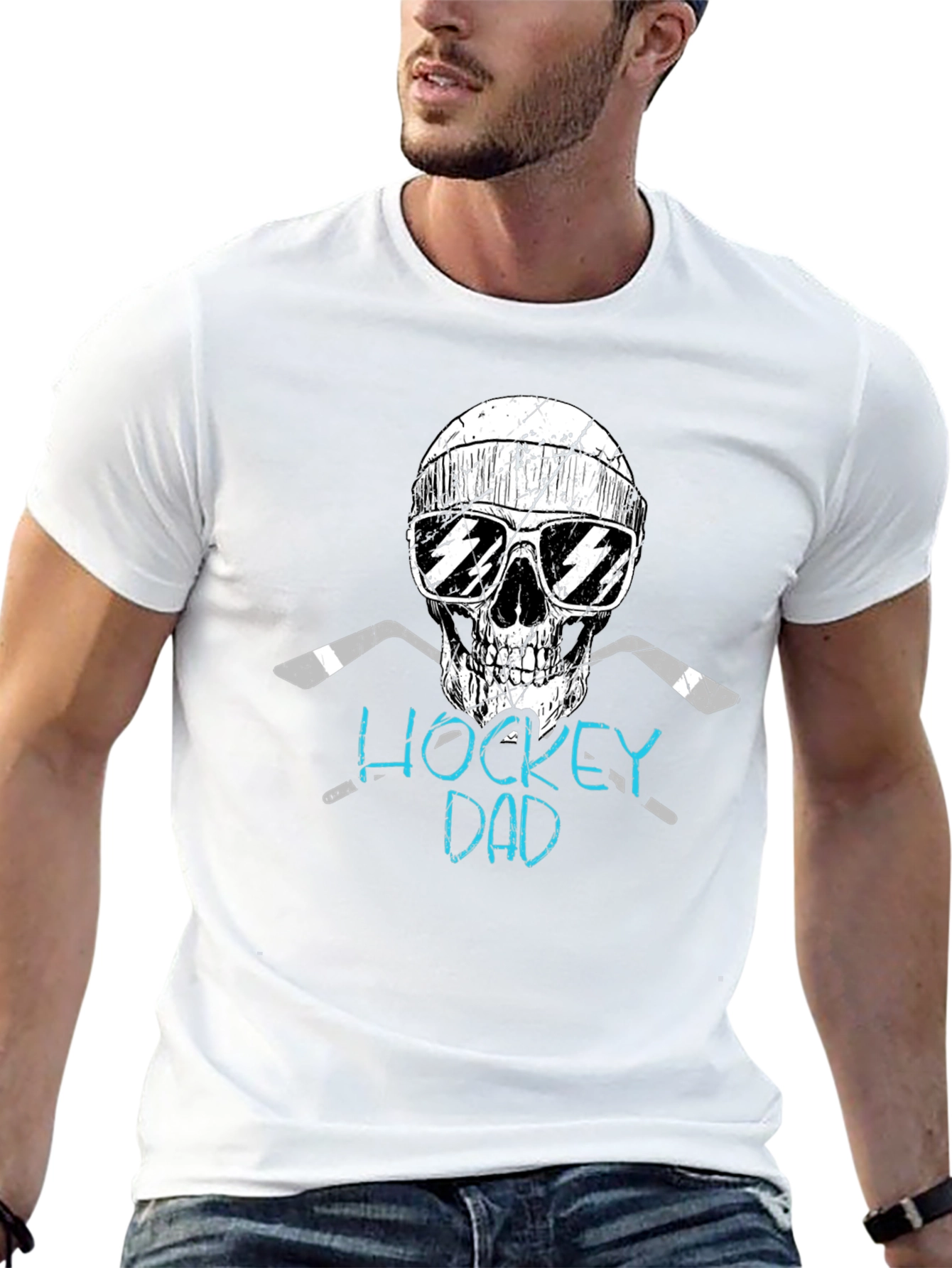 Hockey Dad Skull Graphic Tee