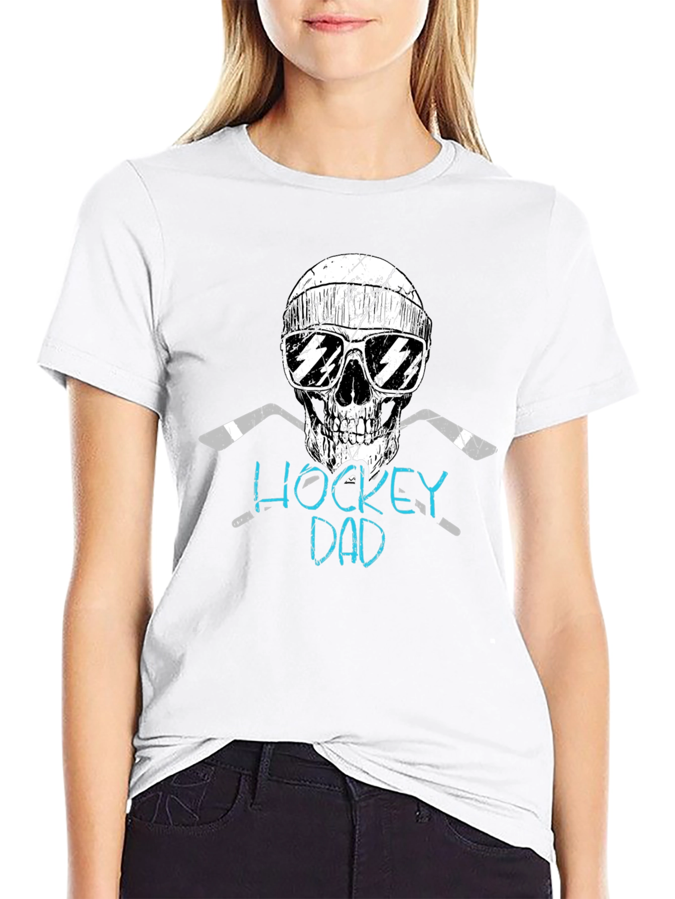Hockey Dad Skull Graphic Tee