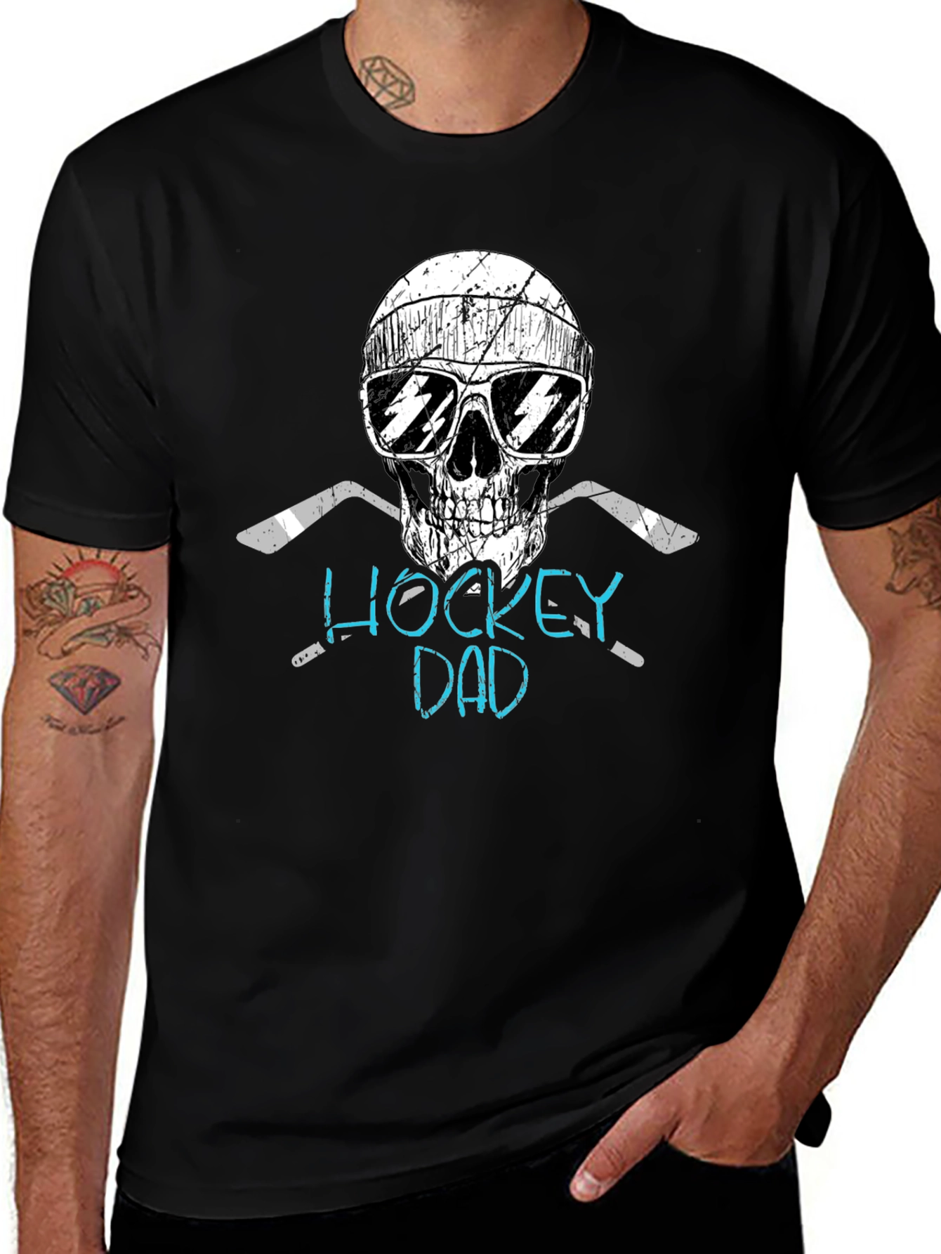 Hockey Dad Skull Graphic Tee
