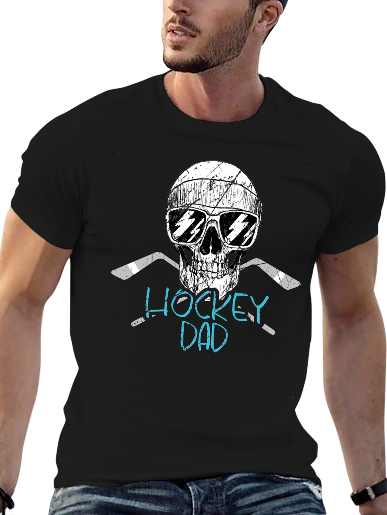 Hockey Dad Skull Graphic Tee