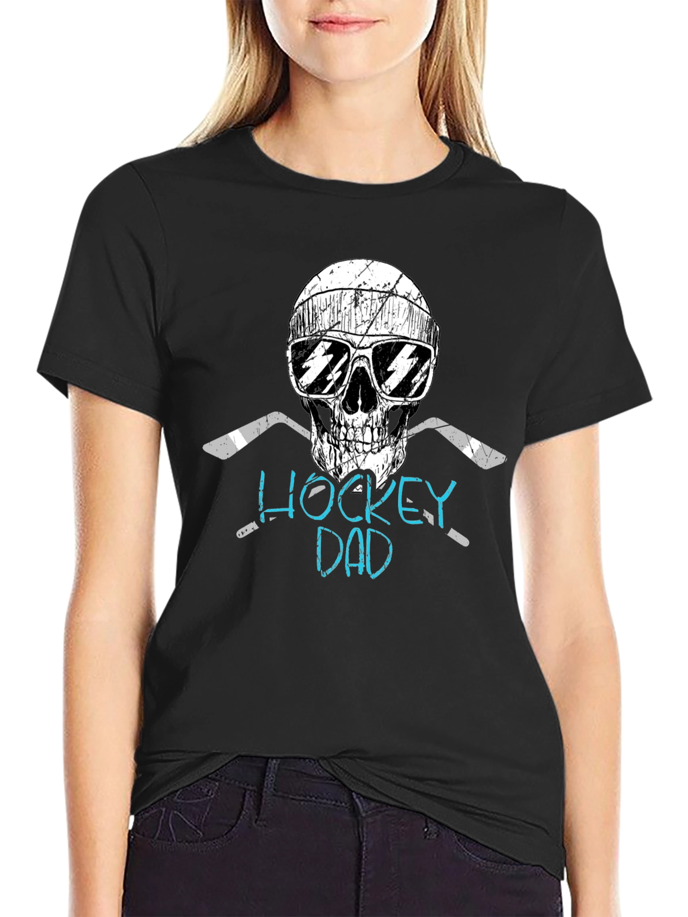 Hockey Dad Skull Graphic Tee