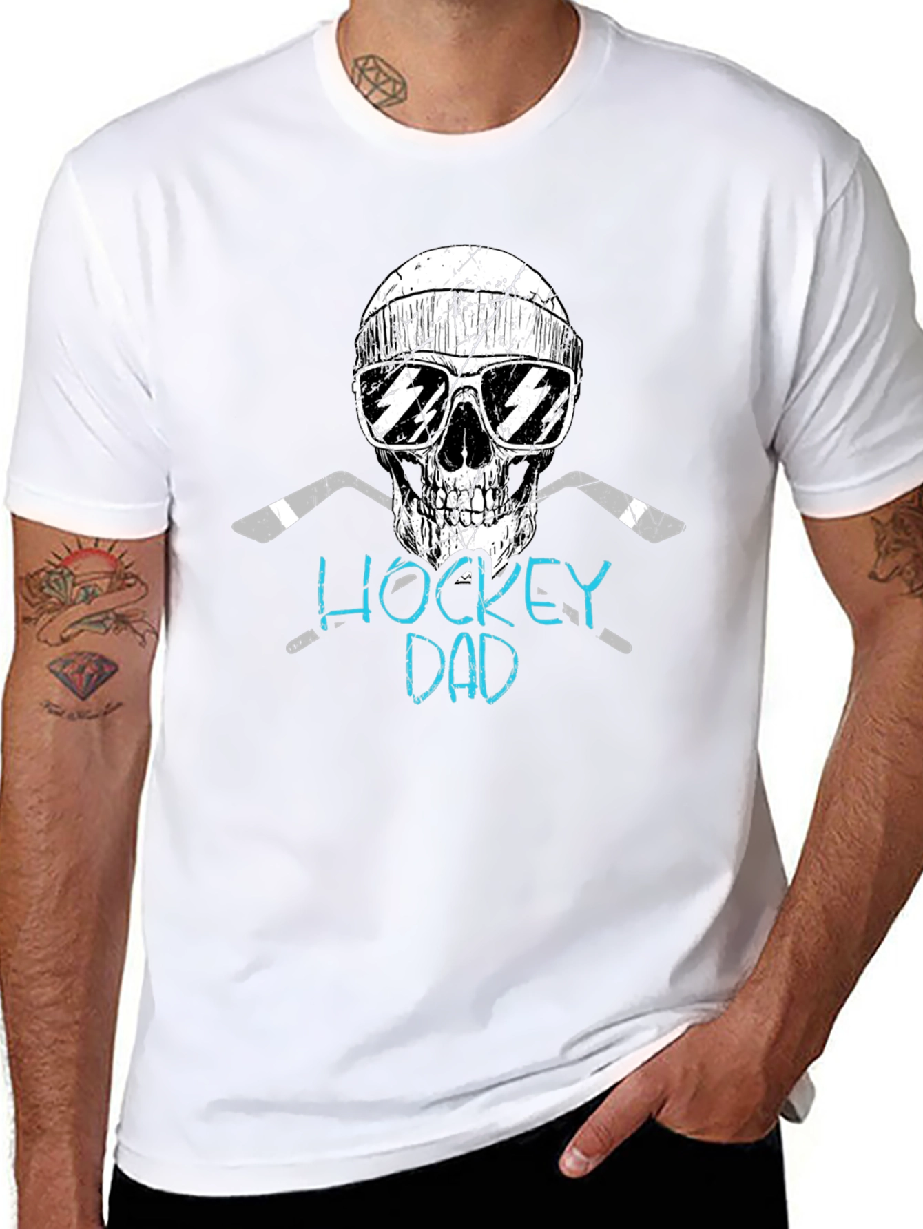 Hockey Dad Skull Graphic Tee