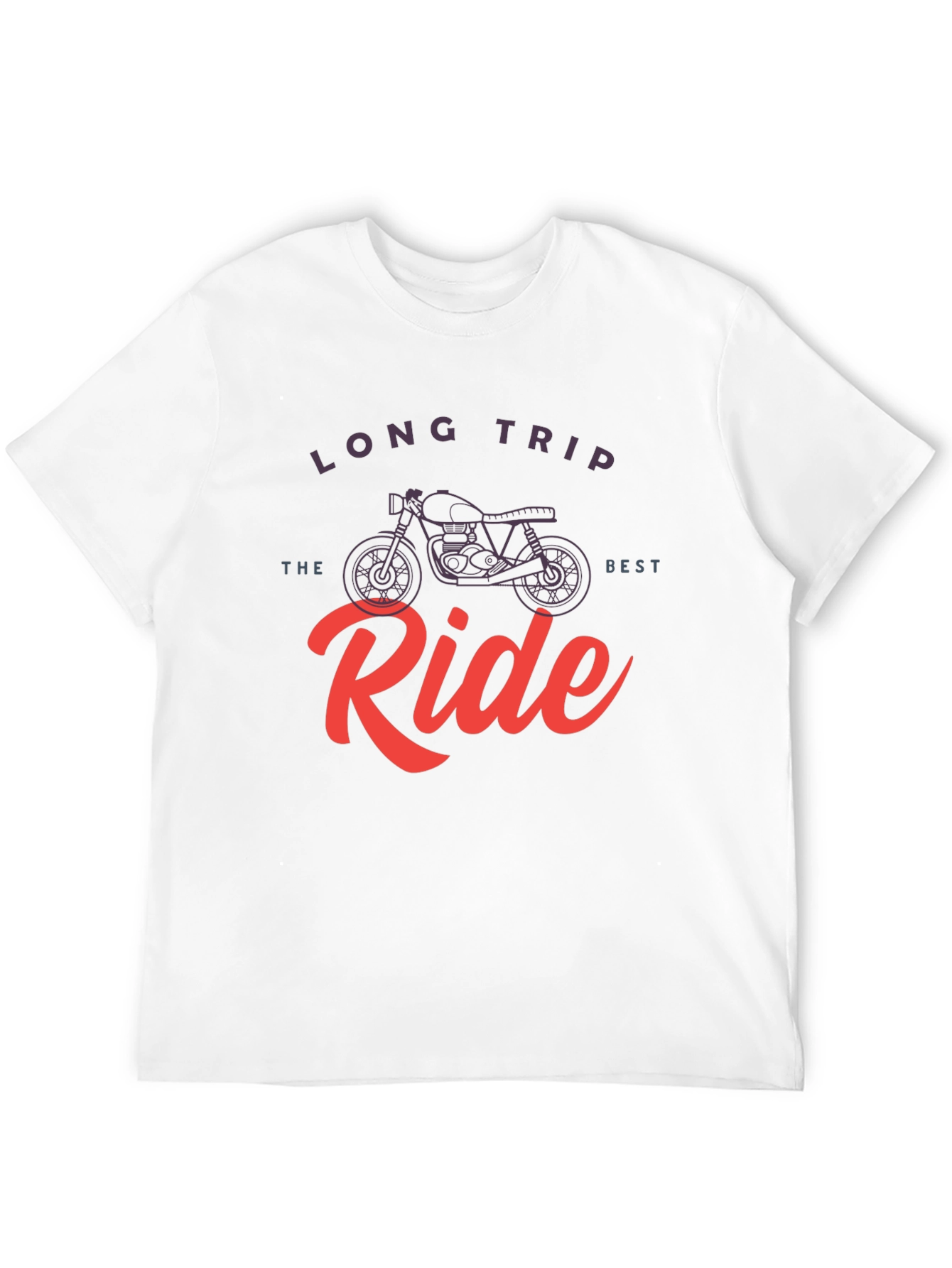 Long Trip Best Ride Motorcycle Graphic T-Shirt