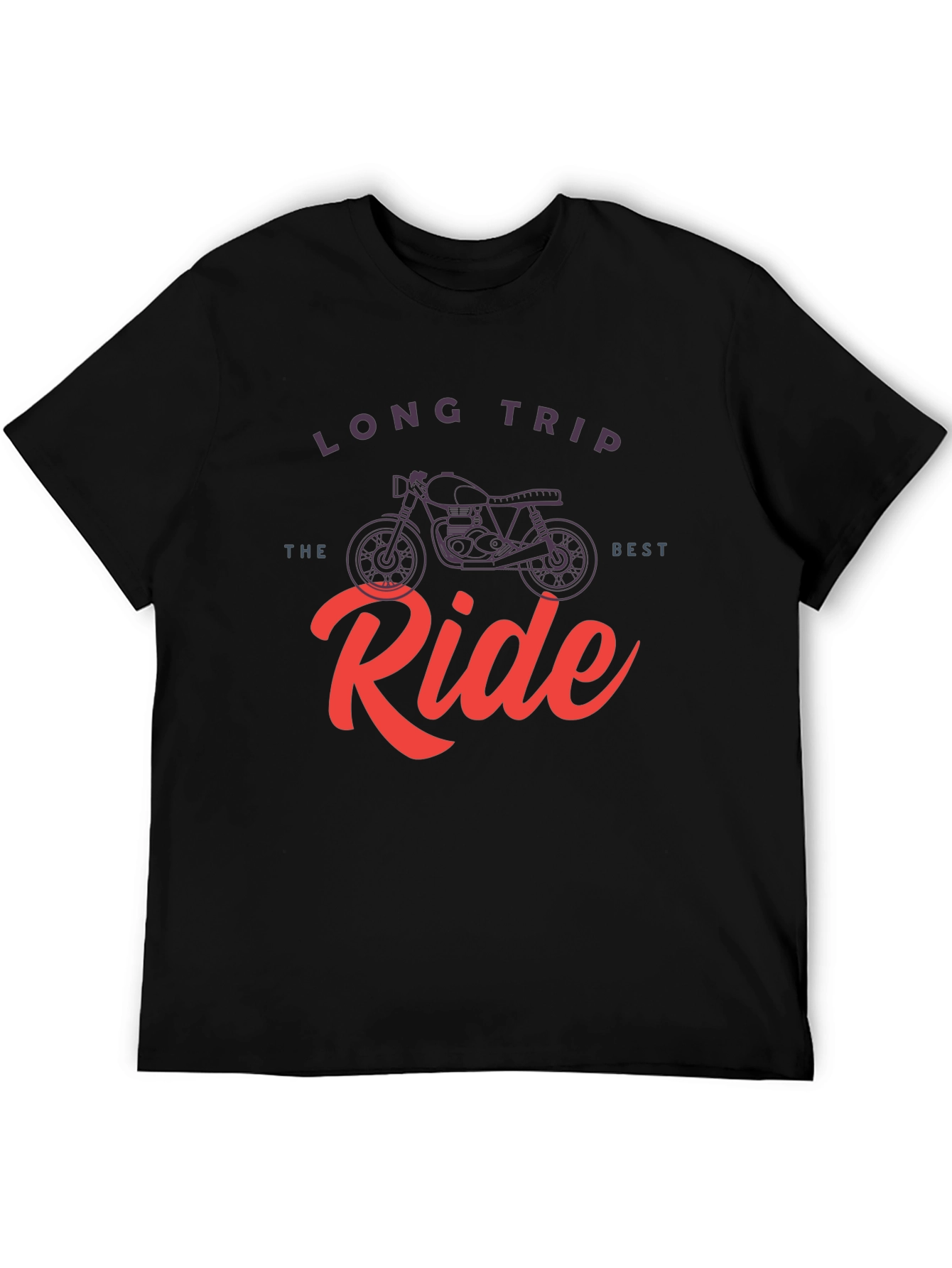 Long Trip Best Ride Motorcycle Graphic T-Shirt