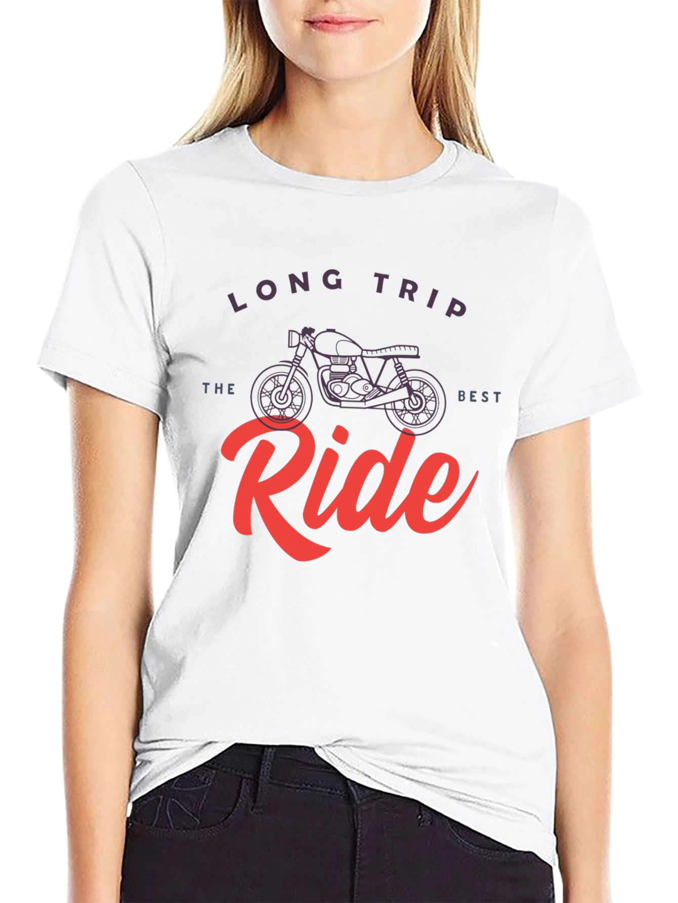 Long Trip Best Ride Motorcycle Graphic T-Shirt
