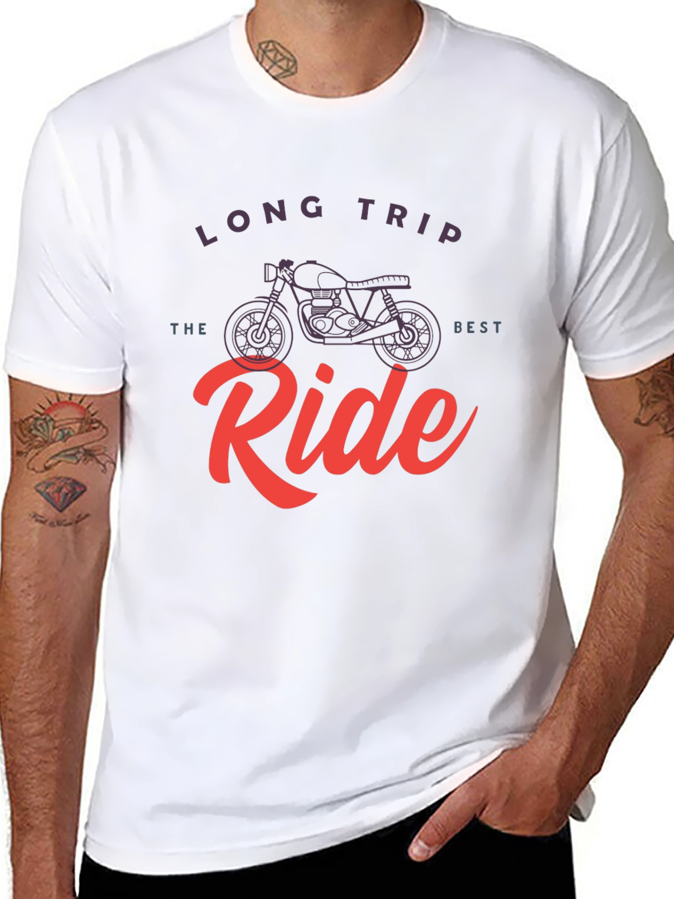 Long Trip Best Ride Motorcycle Graphic T-Shirt