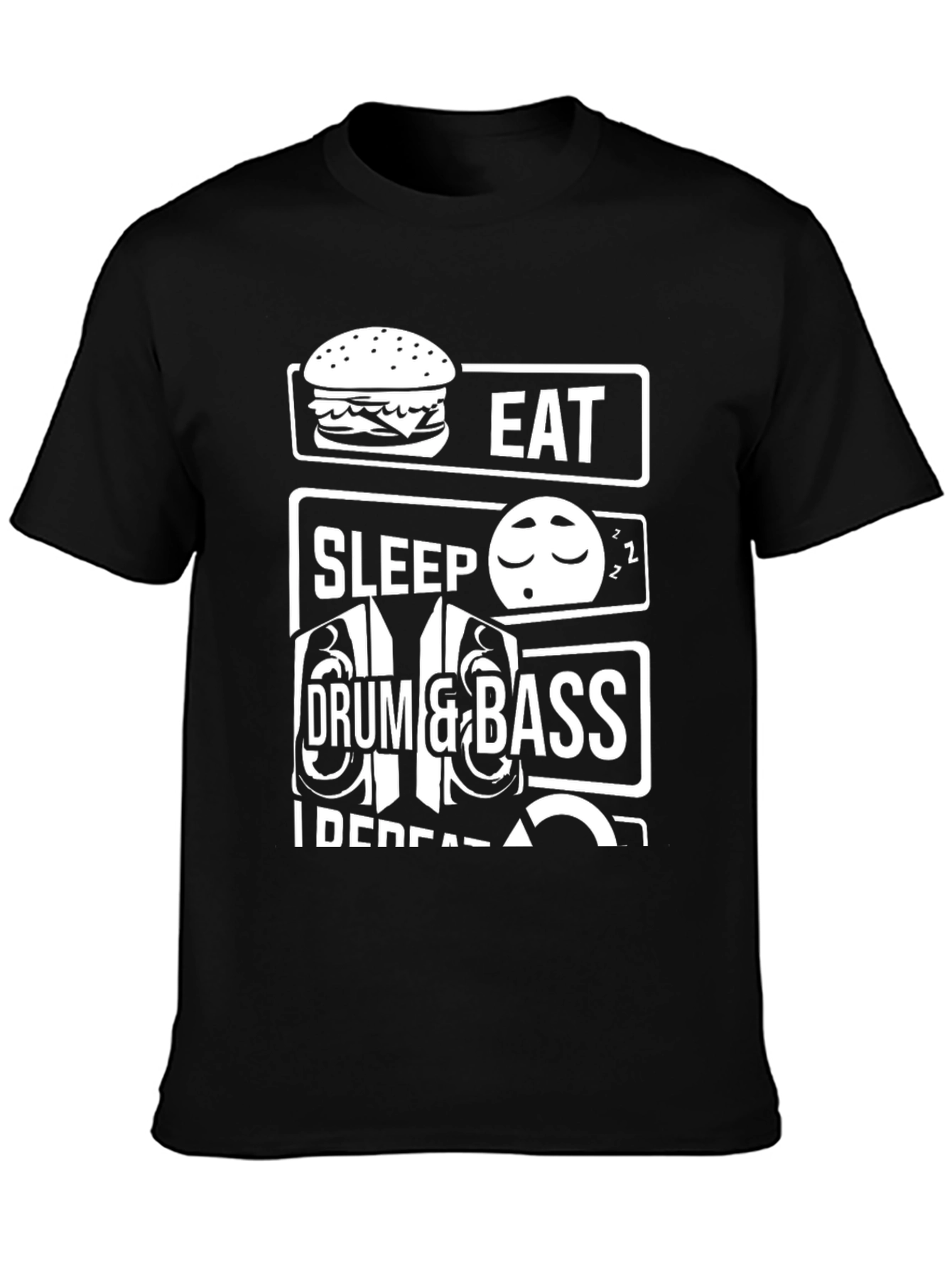 Eat Sleep Drum & Bass Repeat Graphic T-Shirt