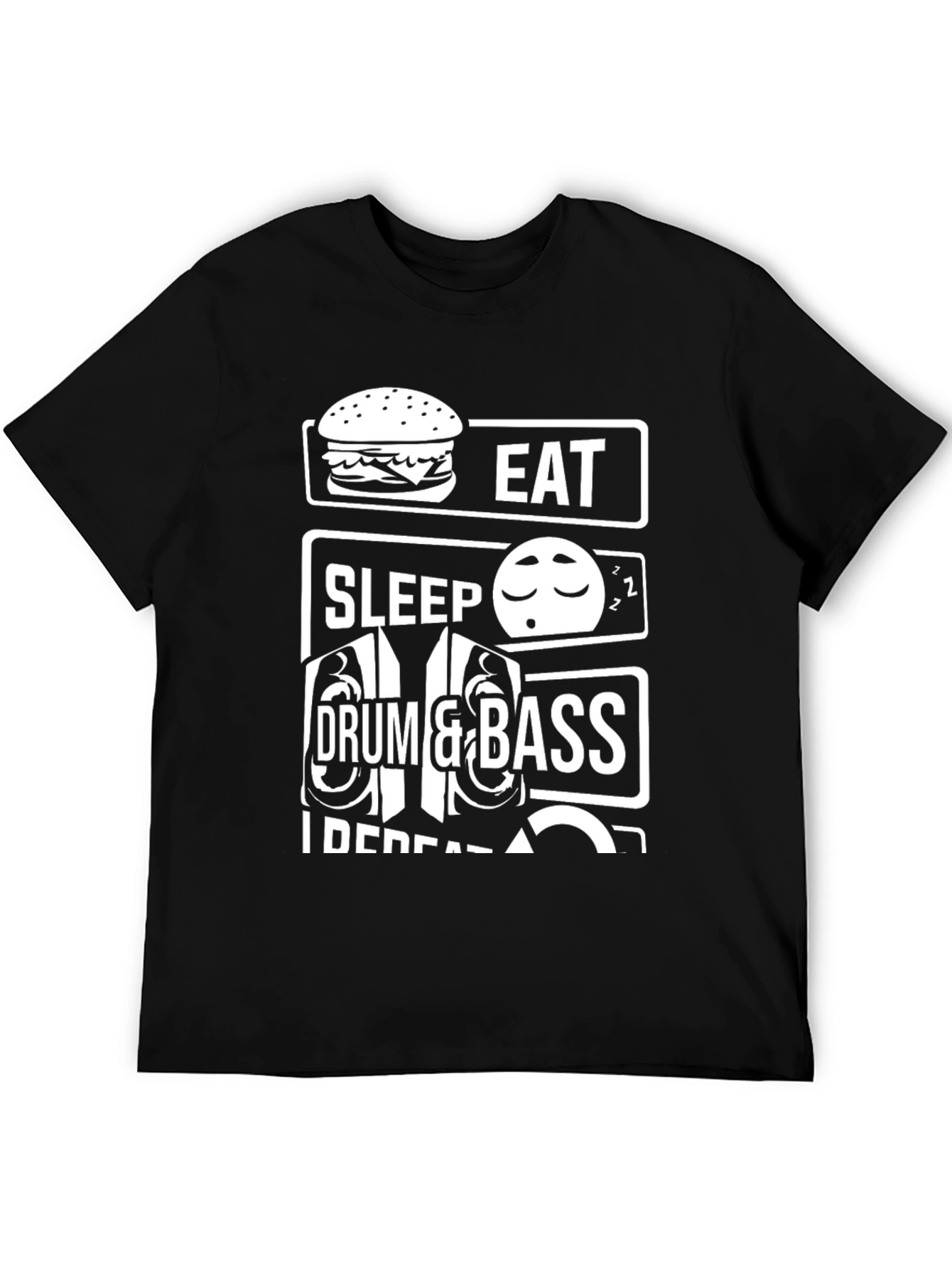 Eat Sleep Drum & Bass Repeat Graphic T-Shirt