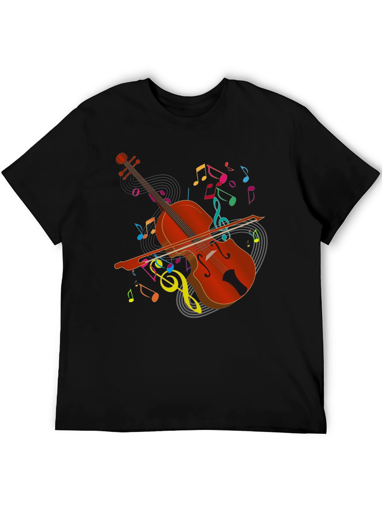 Musical Cello Graphic Tee - Black