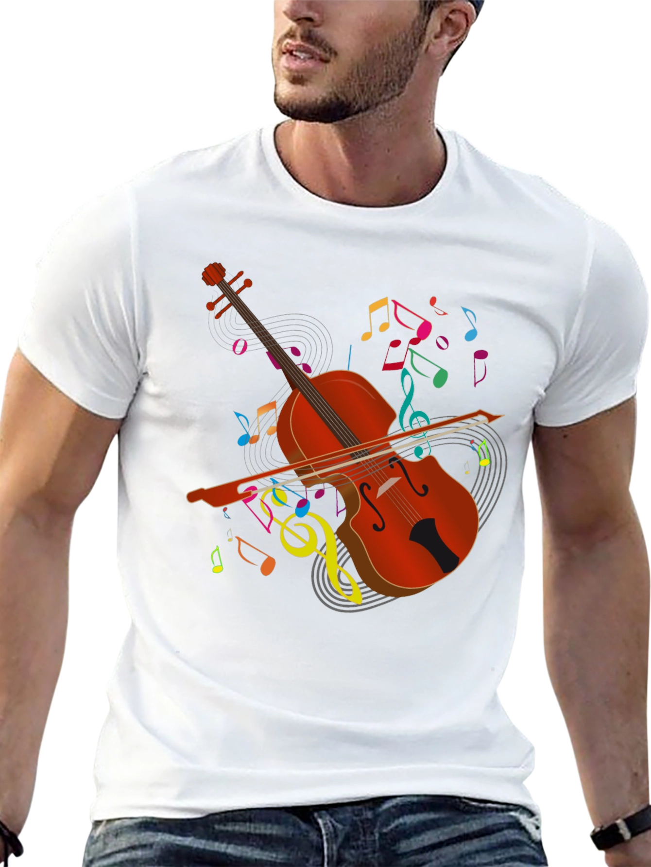 Musical Cello Graphic Tee - Black