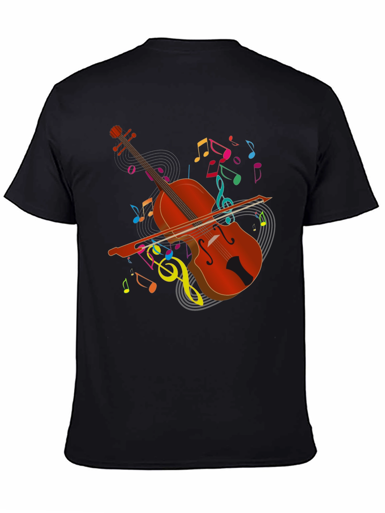 Musical Cello Graphic Tee - Black