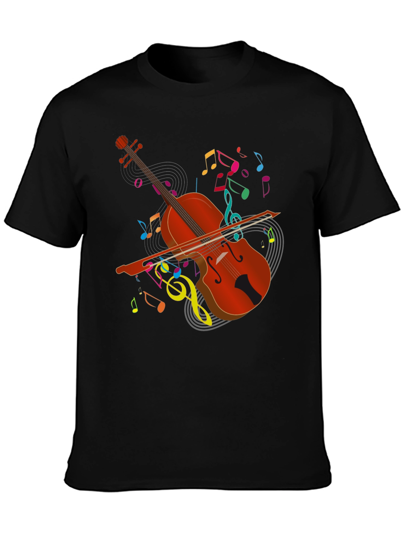 Musical Cello Graphic Tee - Black