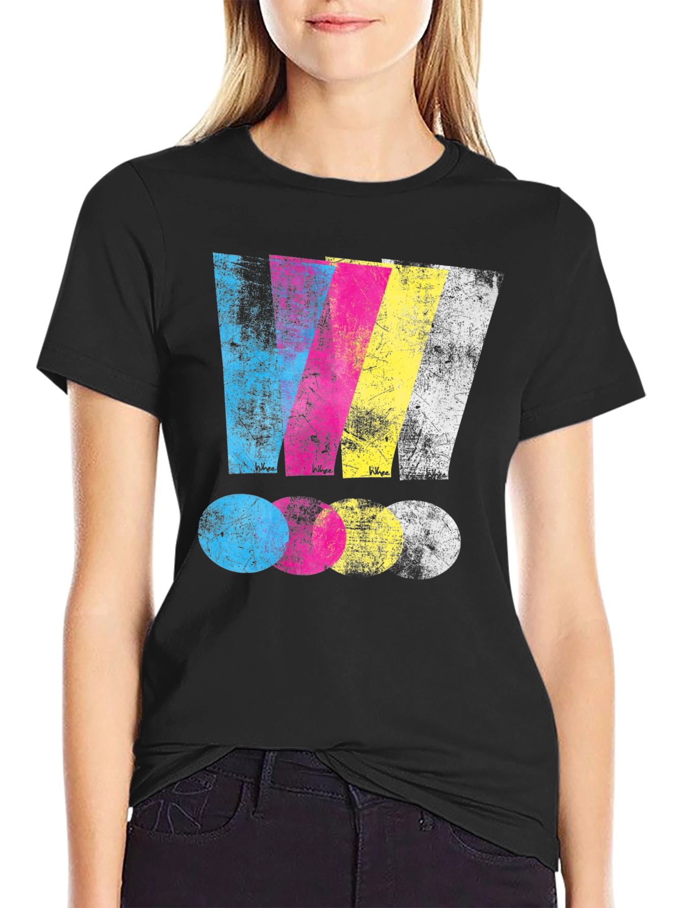 CMYK Graphic Print Black T-Shirt