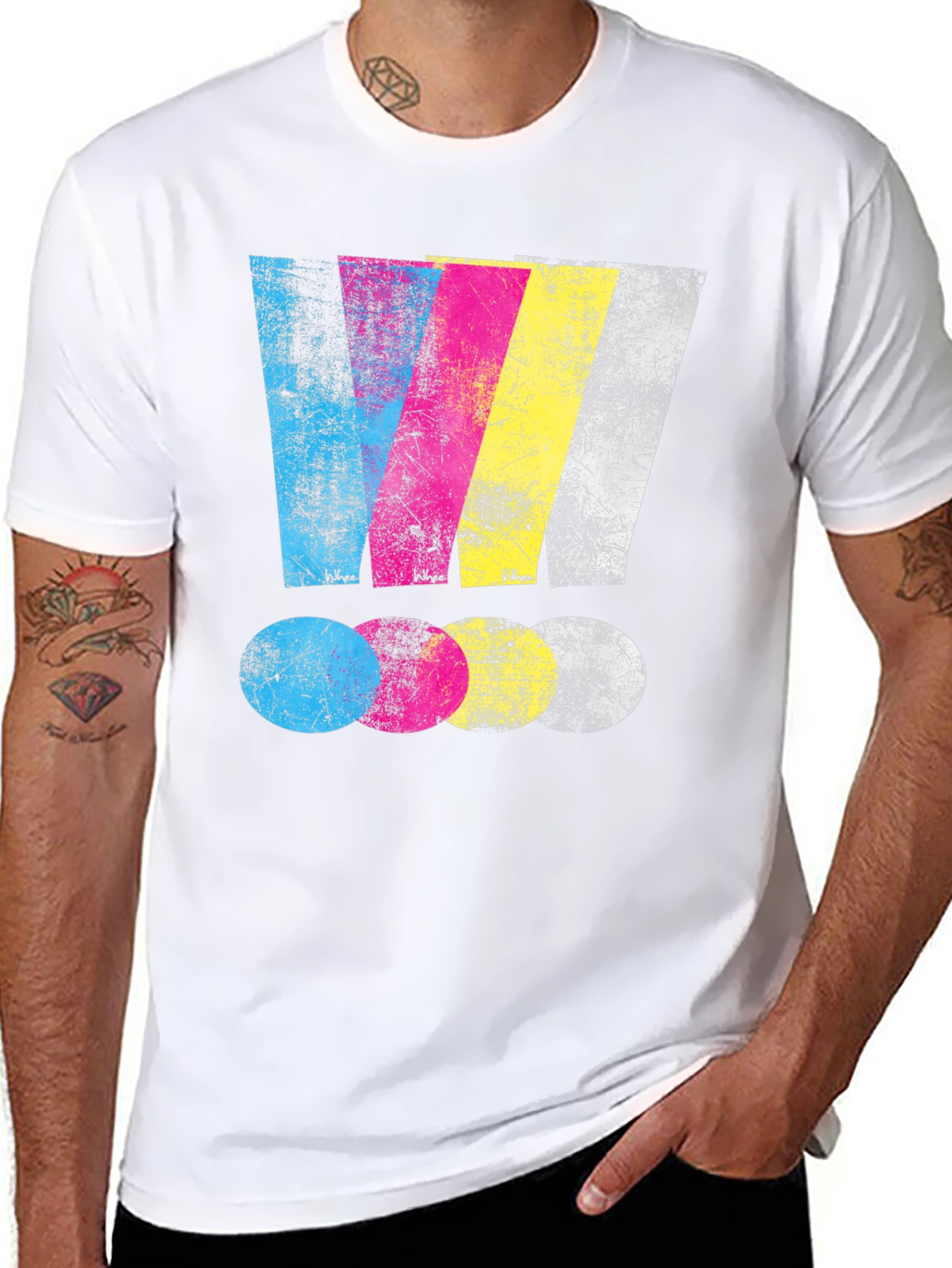 CMYK Graphic Print Black T-Shirt